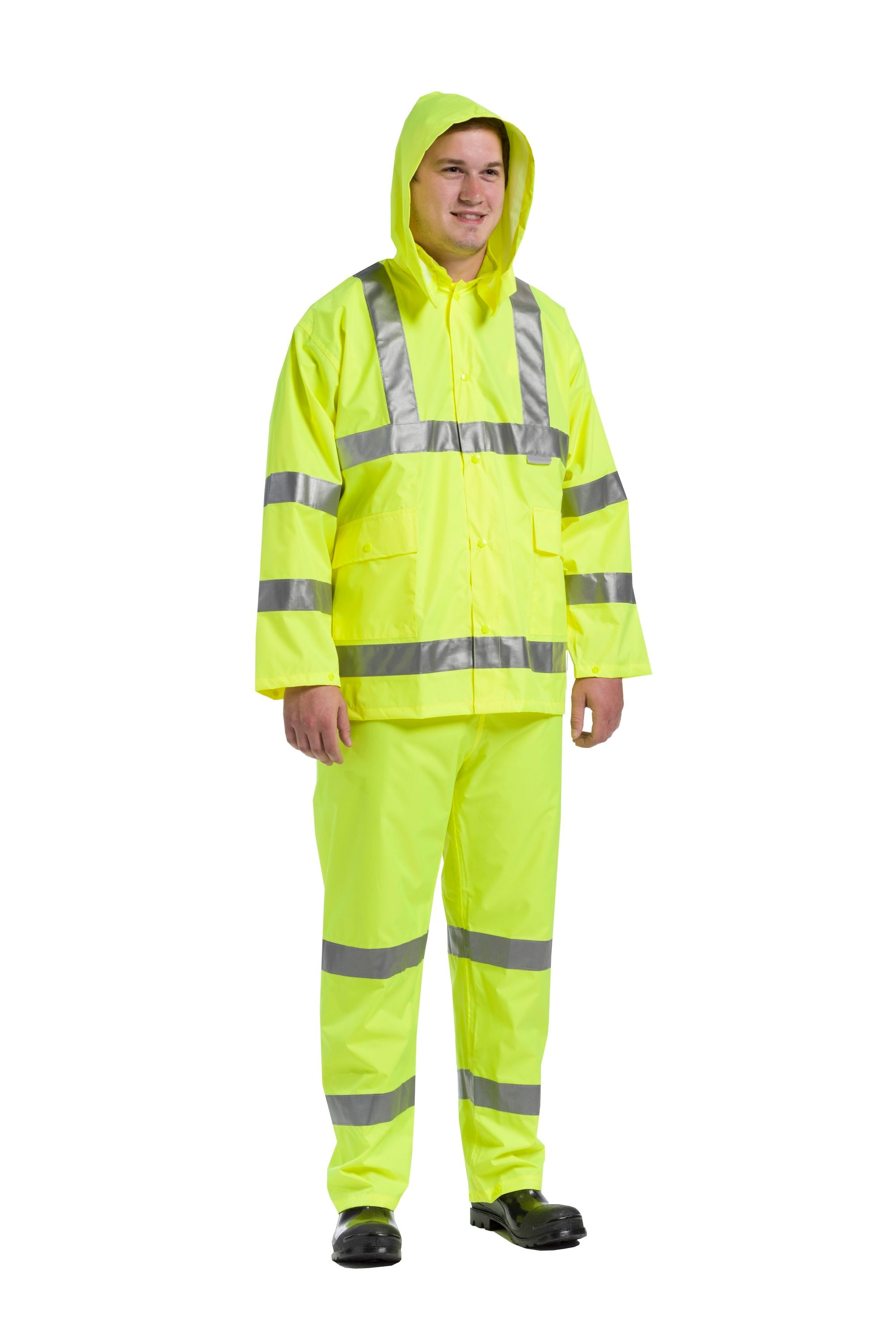 Safety Works 3-Piece Men's Large Yellow Rain Suit in the Clothing Sets ...