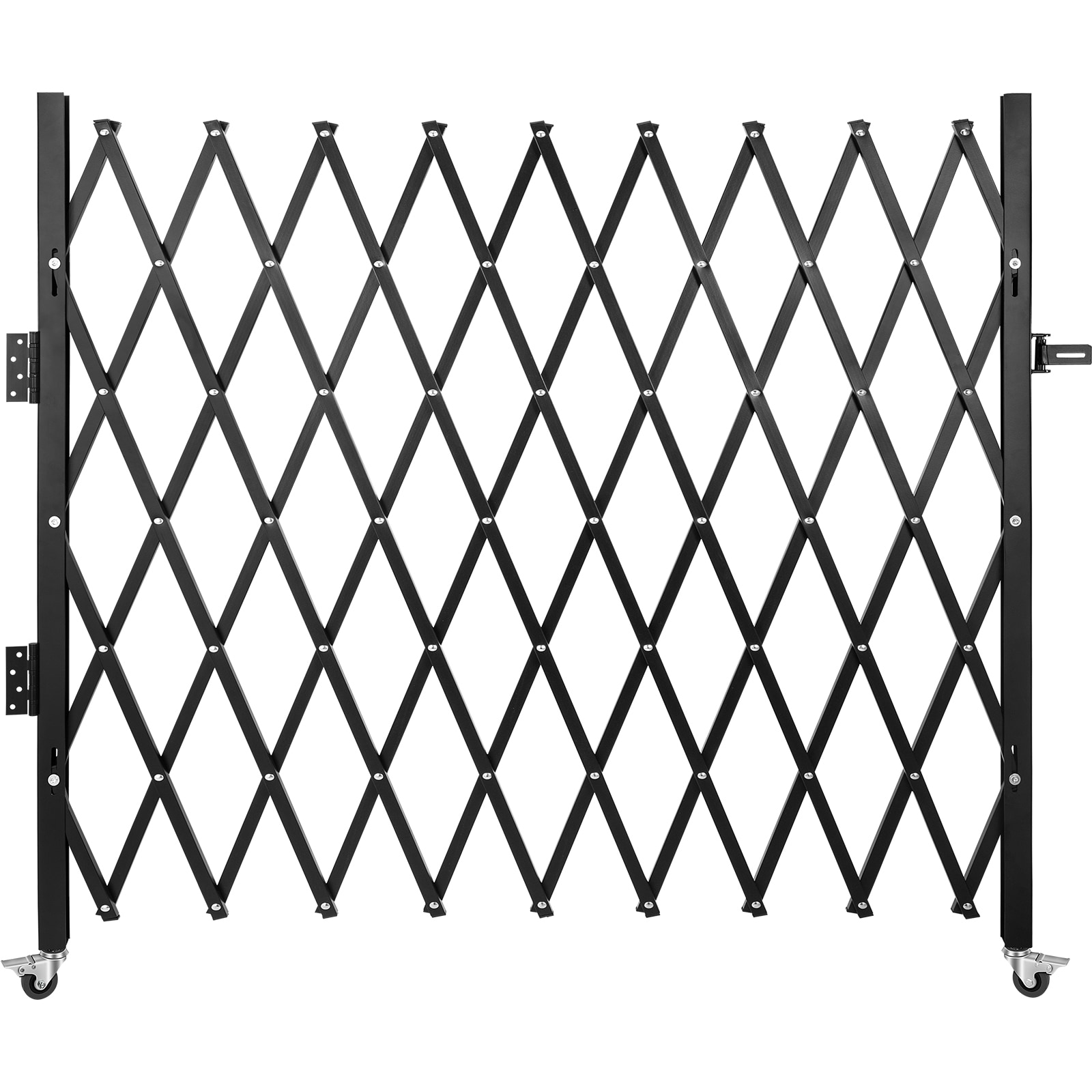 VEVOR Single Folding Security Gate 72-in x 81-in Black Steel Surface ...