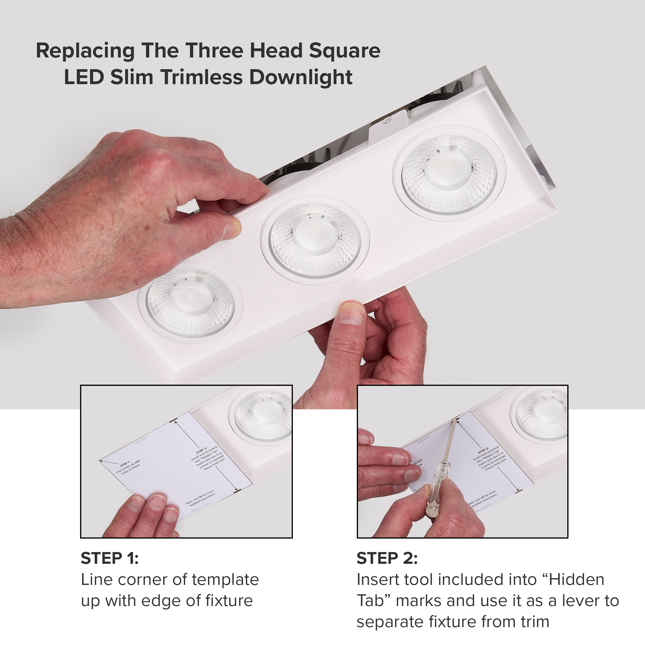 White Aluminum 3-Head LED Recessed Downlight