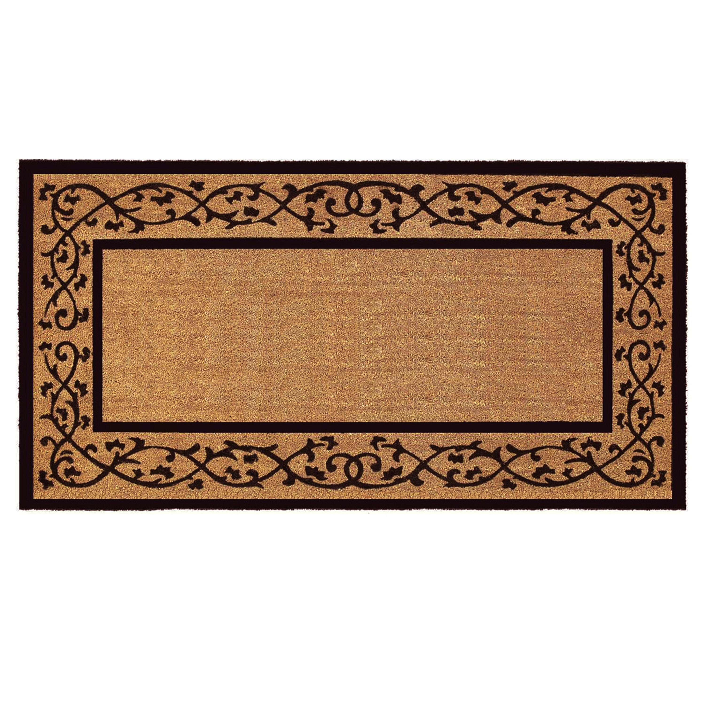 Callowaymills 120072436NP 2-ft x 3-ft Natural, Black Coir/Vinyl Rectangular Indoor or outdoor Decorative Door mat