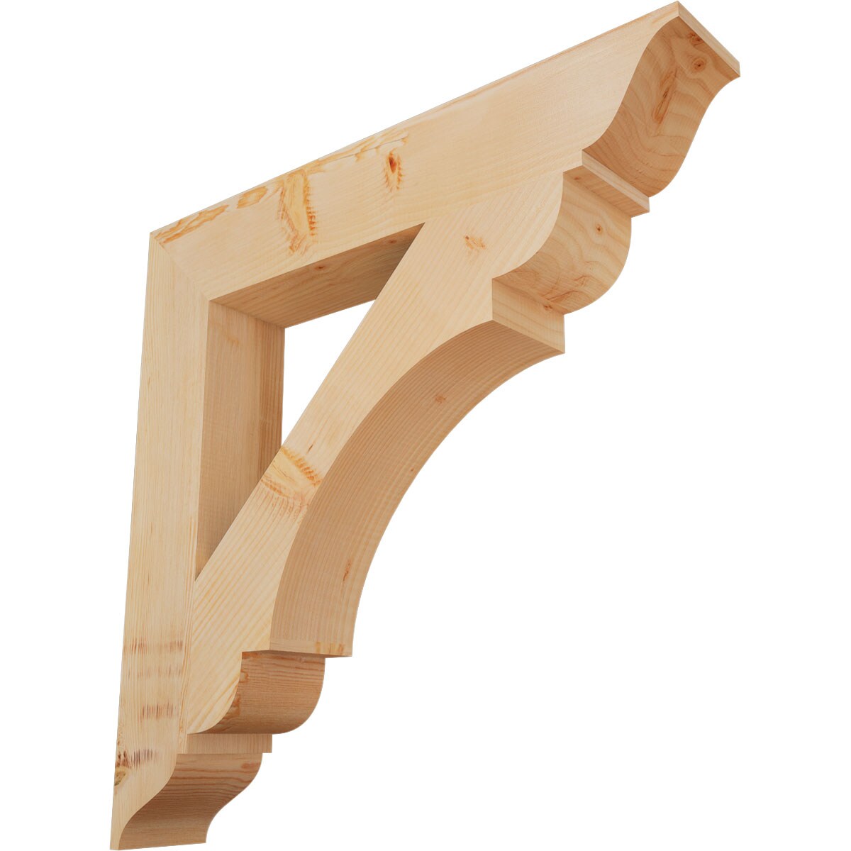 Ekena Millwork BKT06X36X36OLY01SDF Olympic traditional smooth 5-1/2-in x 36-in x 36-in Douglas fir Brown Wood Standard bracket