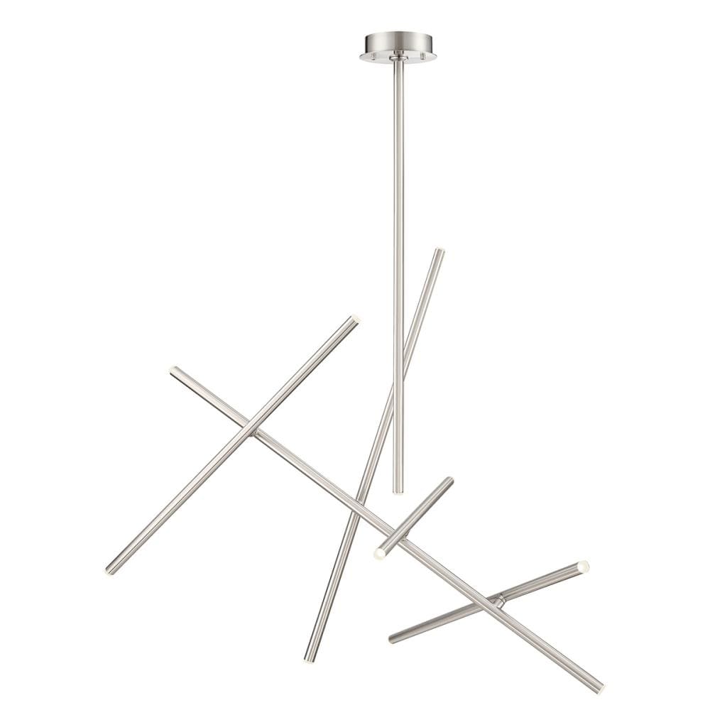 Eurofase 36250-028 Crossroads 10 -Light Brushed Nickel Modern/contemporary Integrated LED For Use in Dining Rooms, Foyers, Kitchens, Living Rooms Chandelier