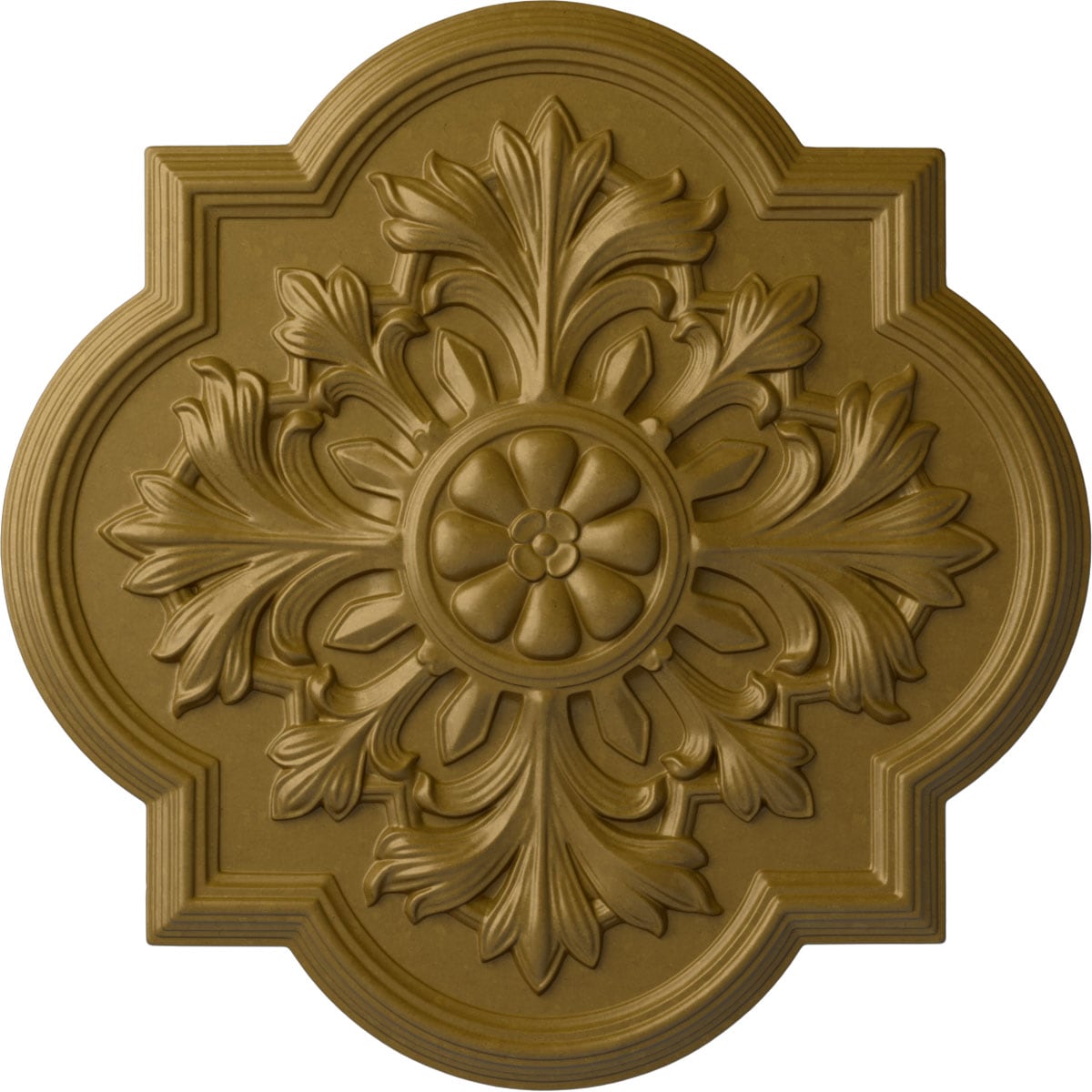 Ekena Millwork CM20BOGLS Bonetti 20-in W x 20-in L Painted Gold Polyurethane Whole Ceiling Medallion