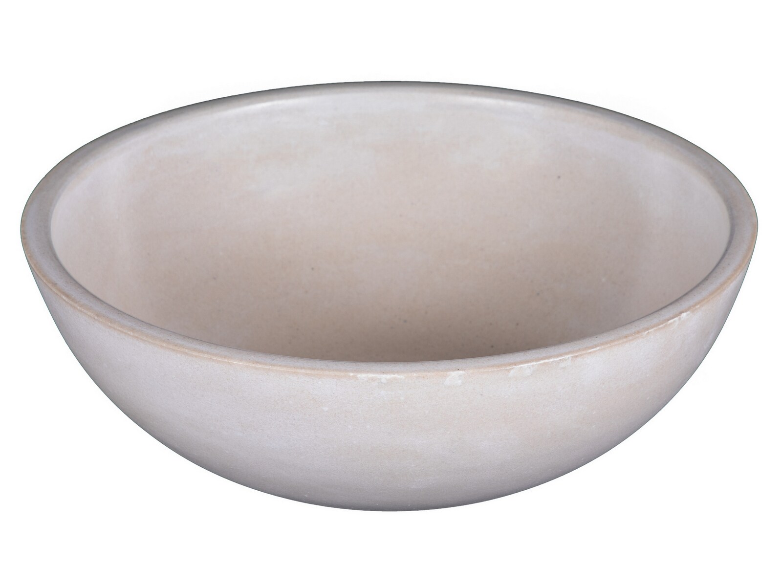 Eden Bath Cream Concrete Vessel Round Modern Bathroom Sink (14.2-in x ...