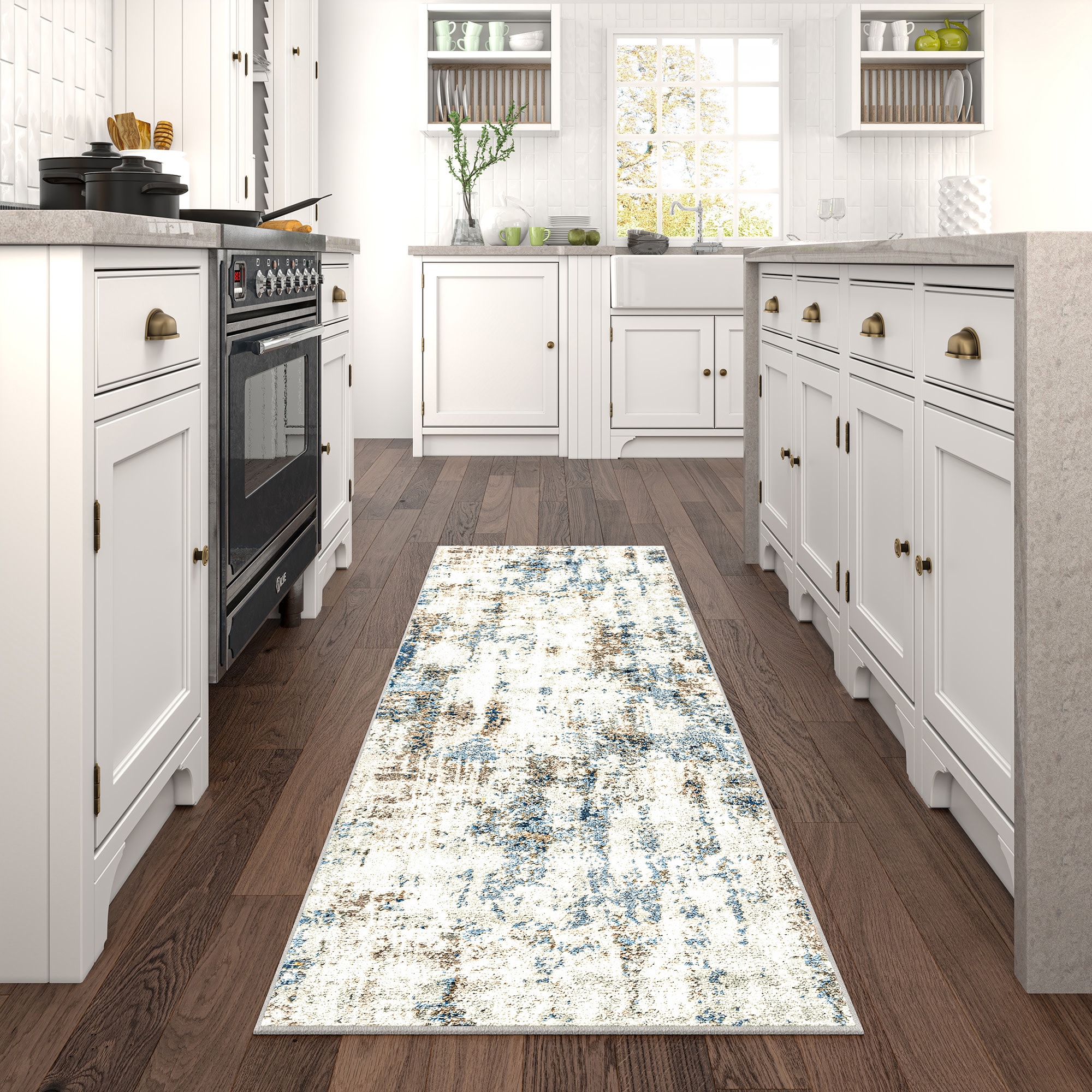 Tayse CHL1407 2X8 Chelsea 2 x 8 (ft) Loomed Polypropylene Navy Rectangular Indoor Runner rug