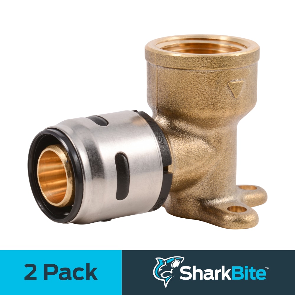 SharkBite K340WP2 EvoPEX 3/4-in Push-to-Connect x 3/4-in FNPT 90-Degree Drop Ear Elbow (2-Pack)
