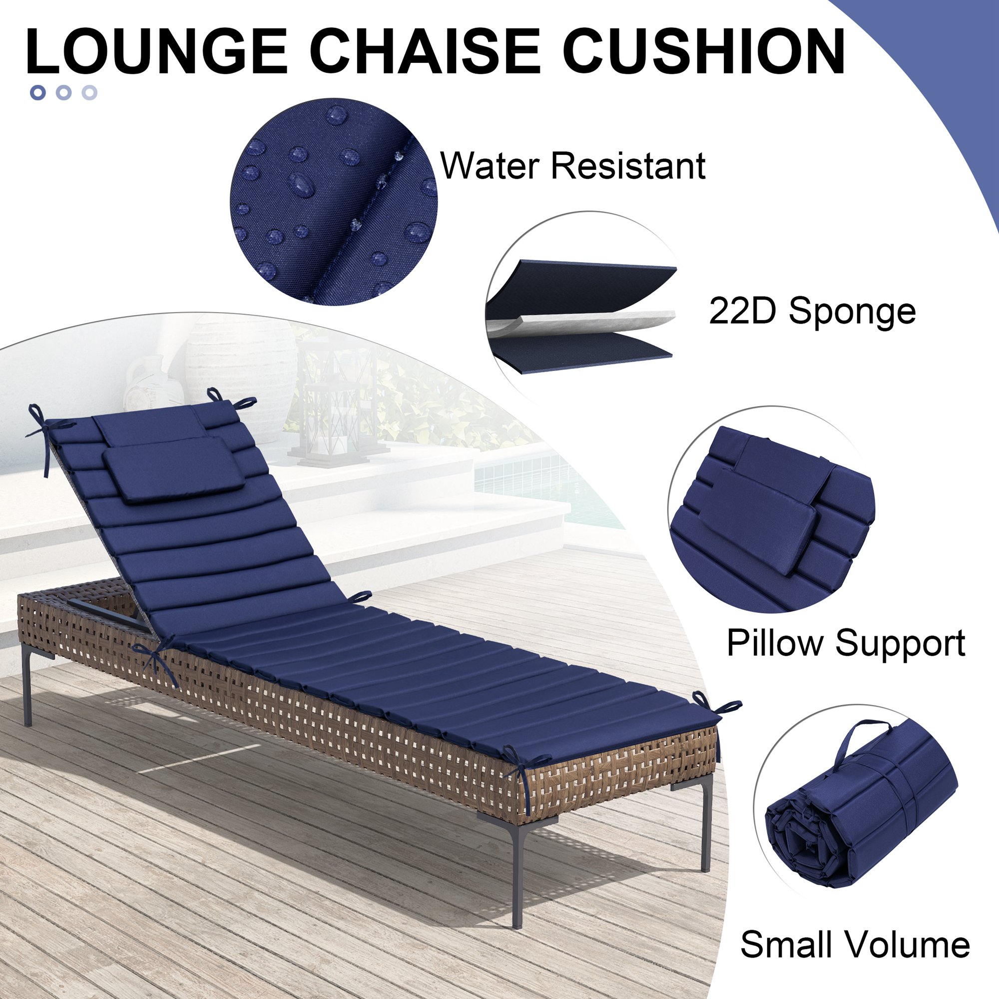 CloudFly CL-CU003NAV80-2 Patio-Furniture-Cushions - View #5