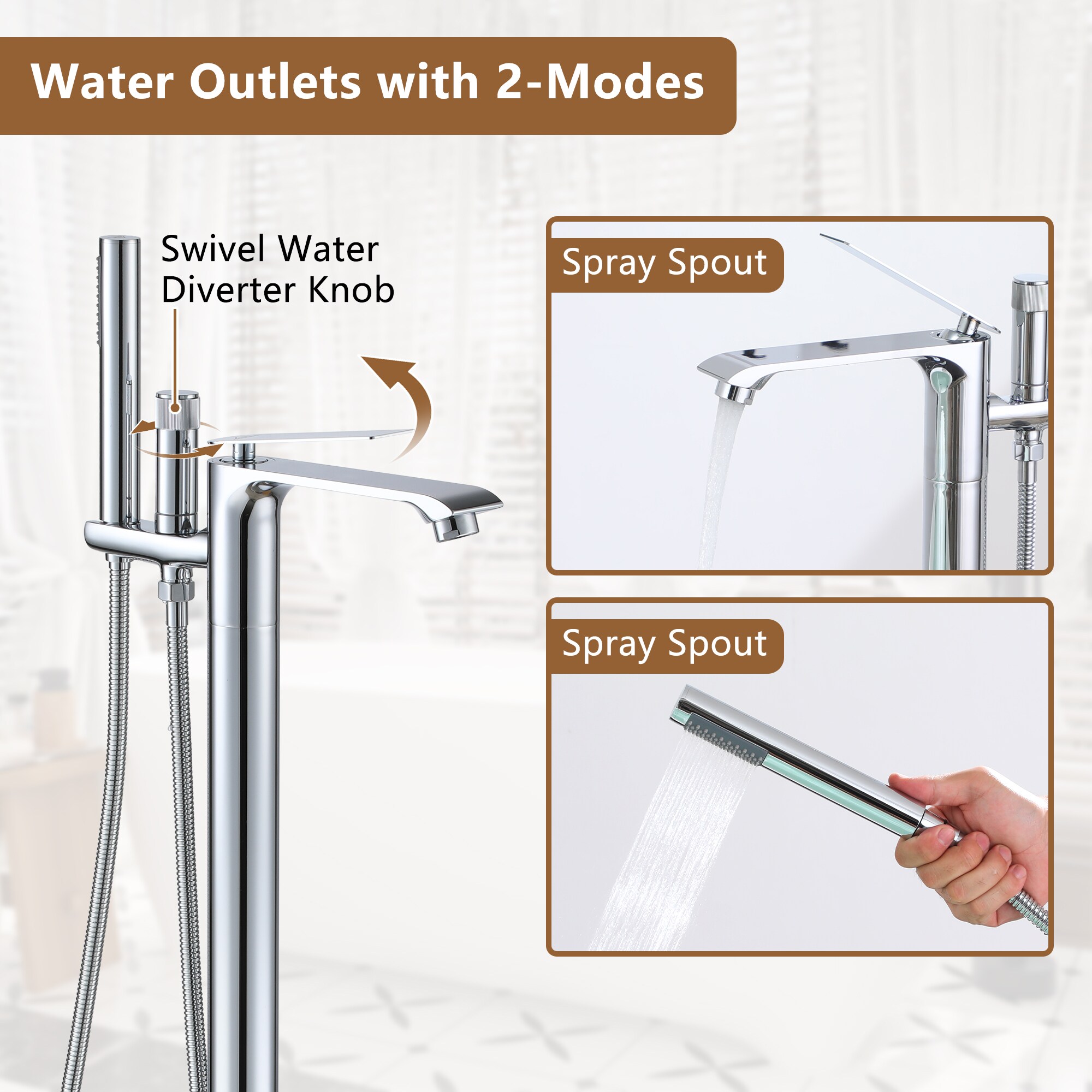 Clihome TC-227C-BF Roman-Tub-Faucets - View #5
