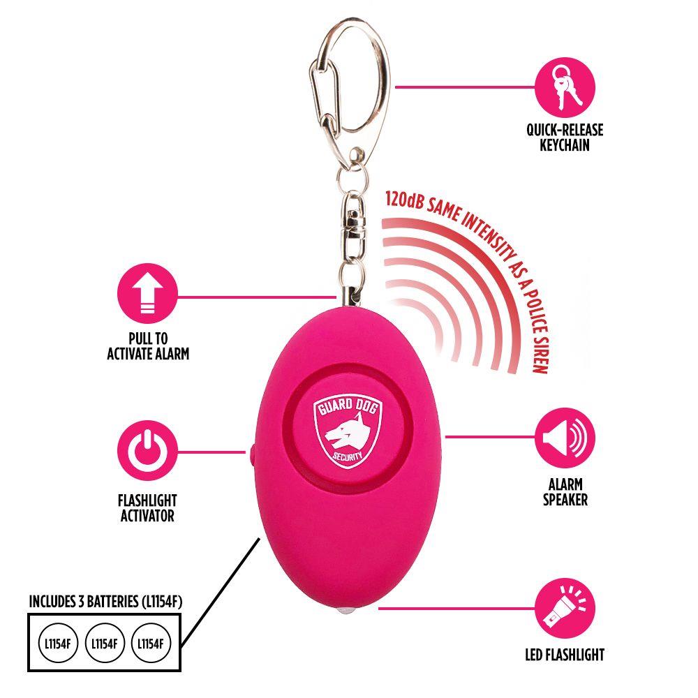 Guard Dog Security Portable Pink Personal Alarm Keychain - 120dB