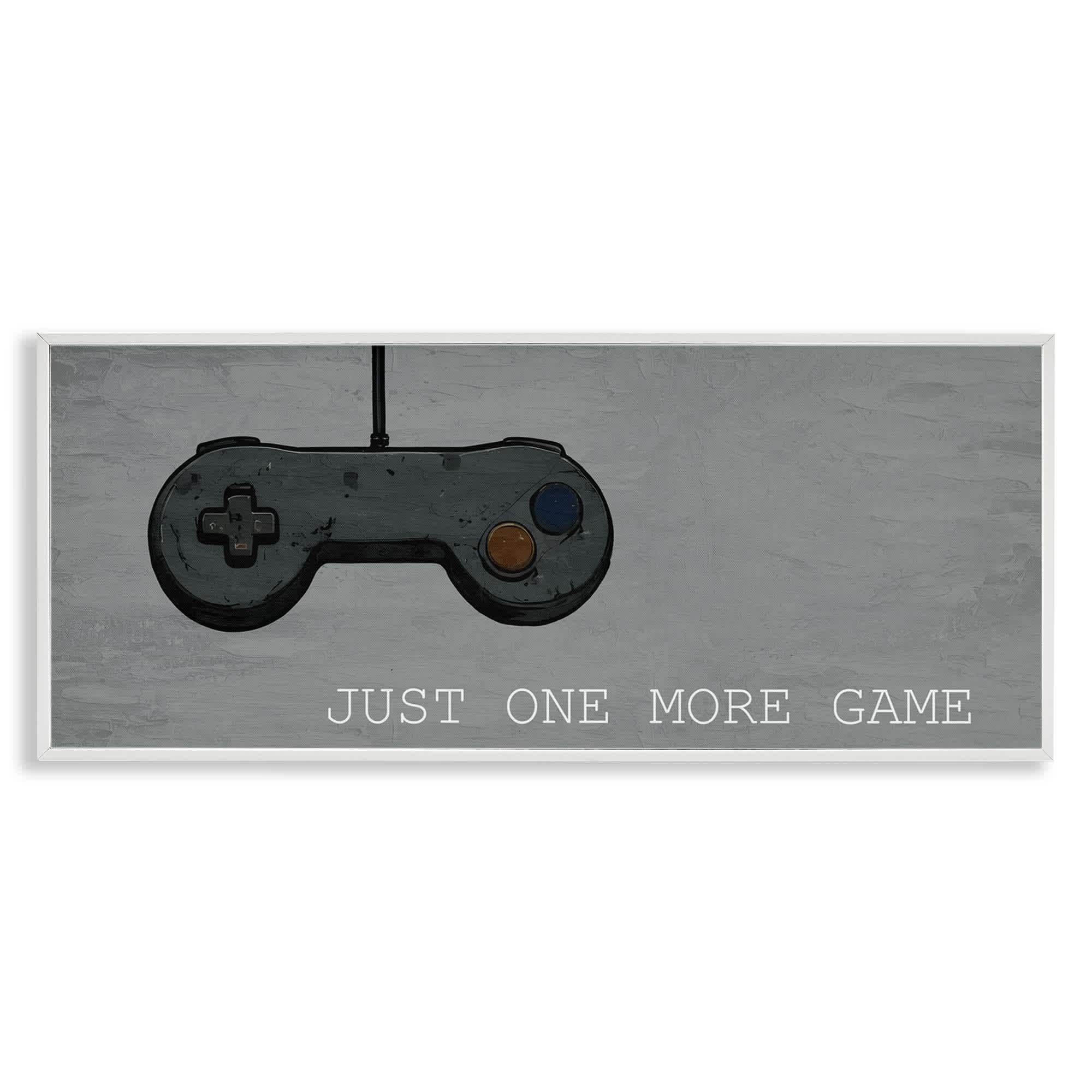 Stupell Industries BS-061-WFR-10X24 Just One More Rustic Gaming Framed Giclee design by Kim Allen