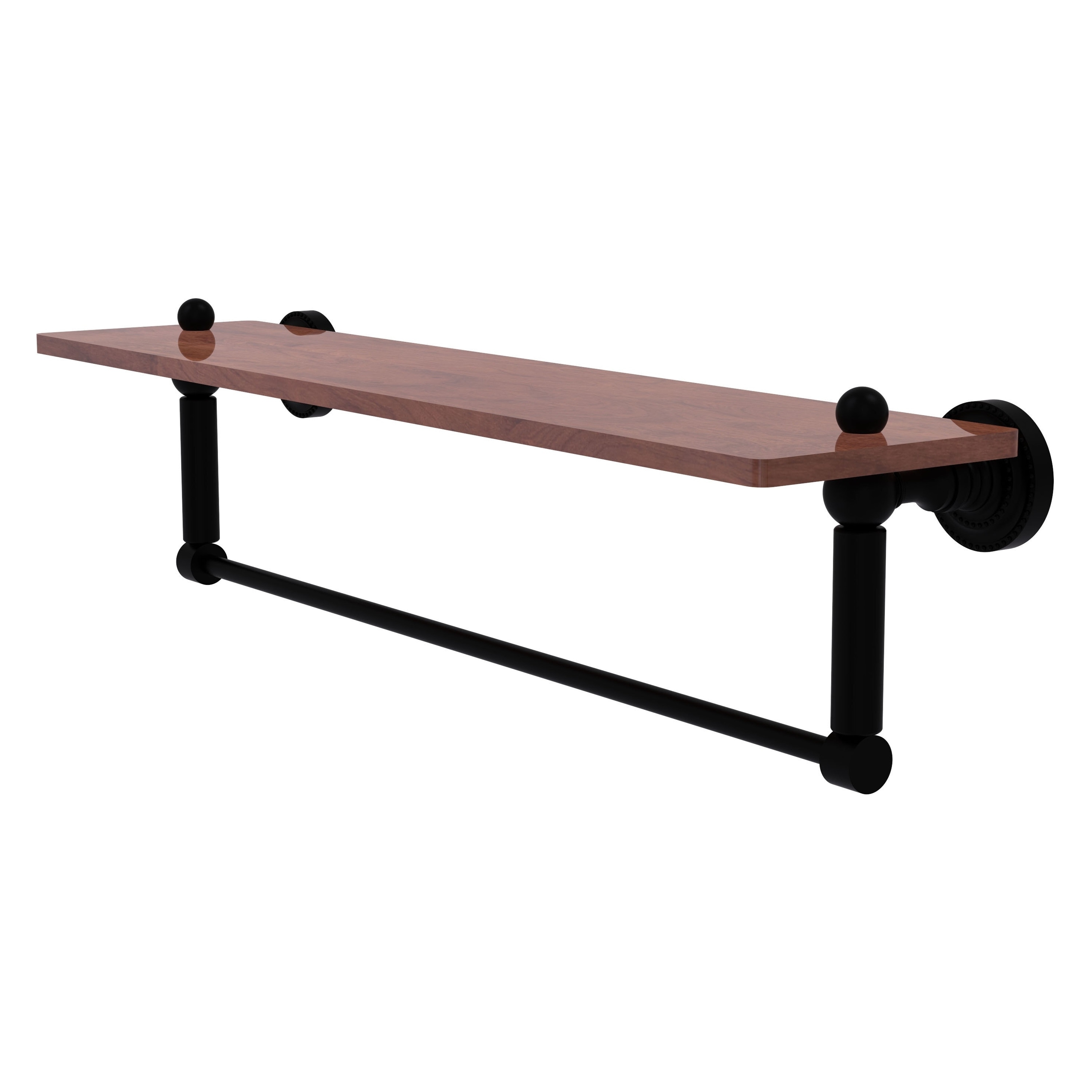 Allied Brass DT-1TB-22-IRW-BKM Dottingham Matte Black Wall mount Bathroom Shelf ( 22-in x 4-in x 5-in )
