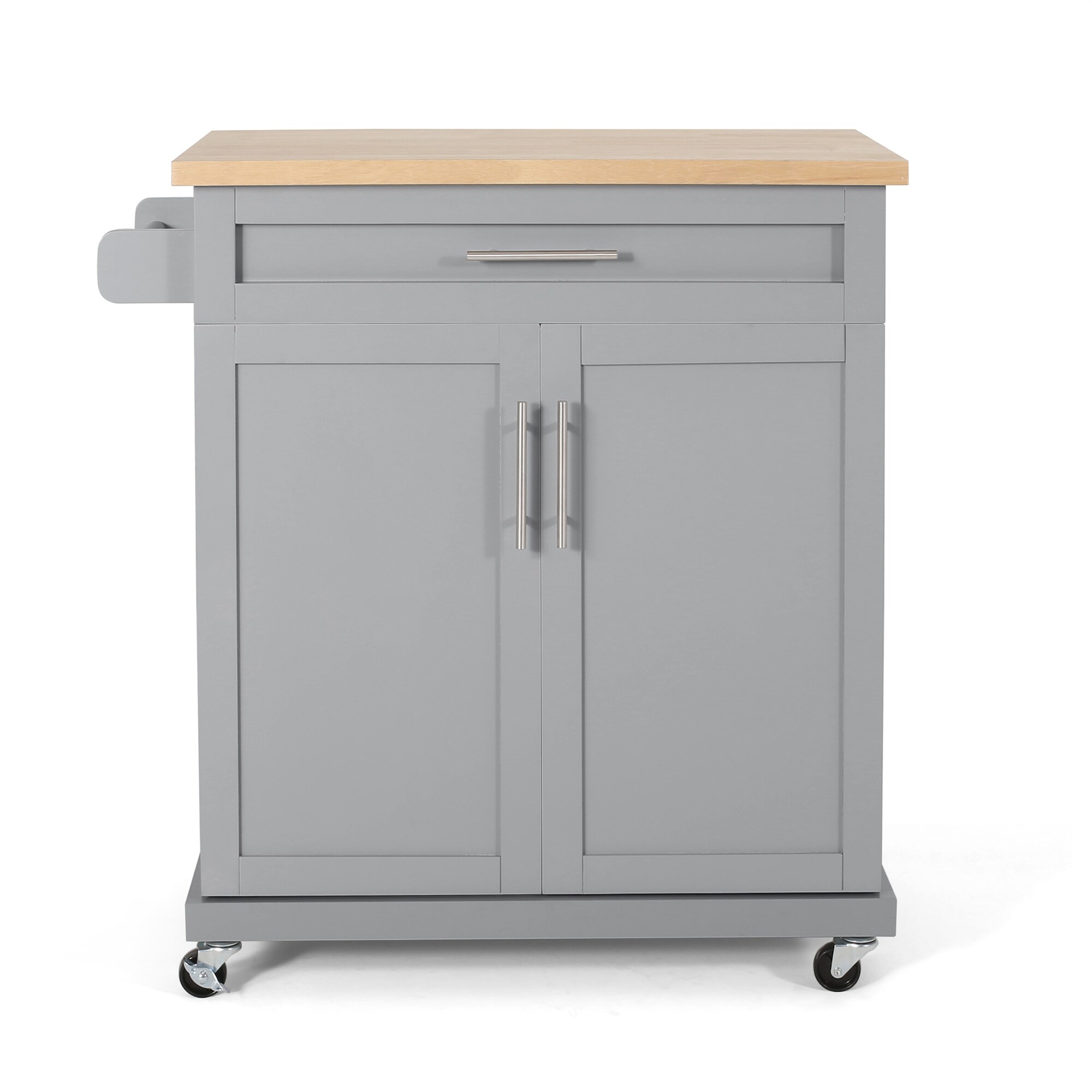 BABOOM Gray Composite Base with Composite Top Rolling Kitchen Cart (18-in x 32-in x 34.5-in)