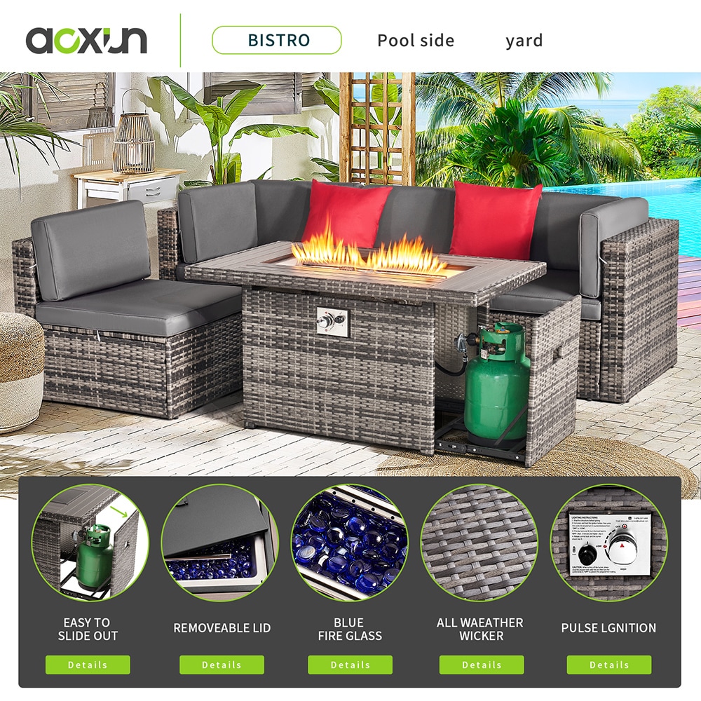 AOXUN G12034GRAB+G25005GR Patio-Conversation-Sets - View #6