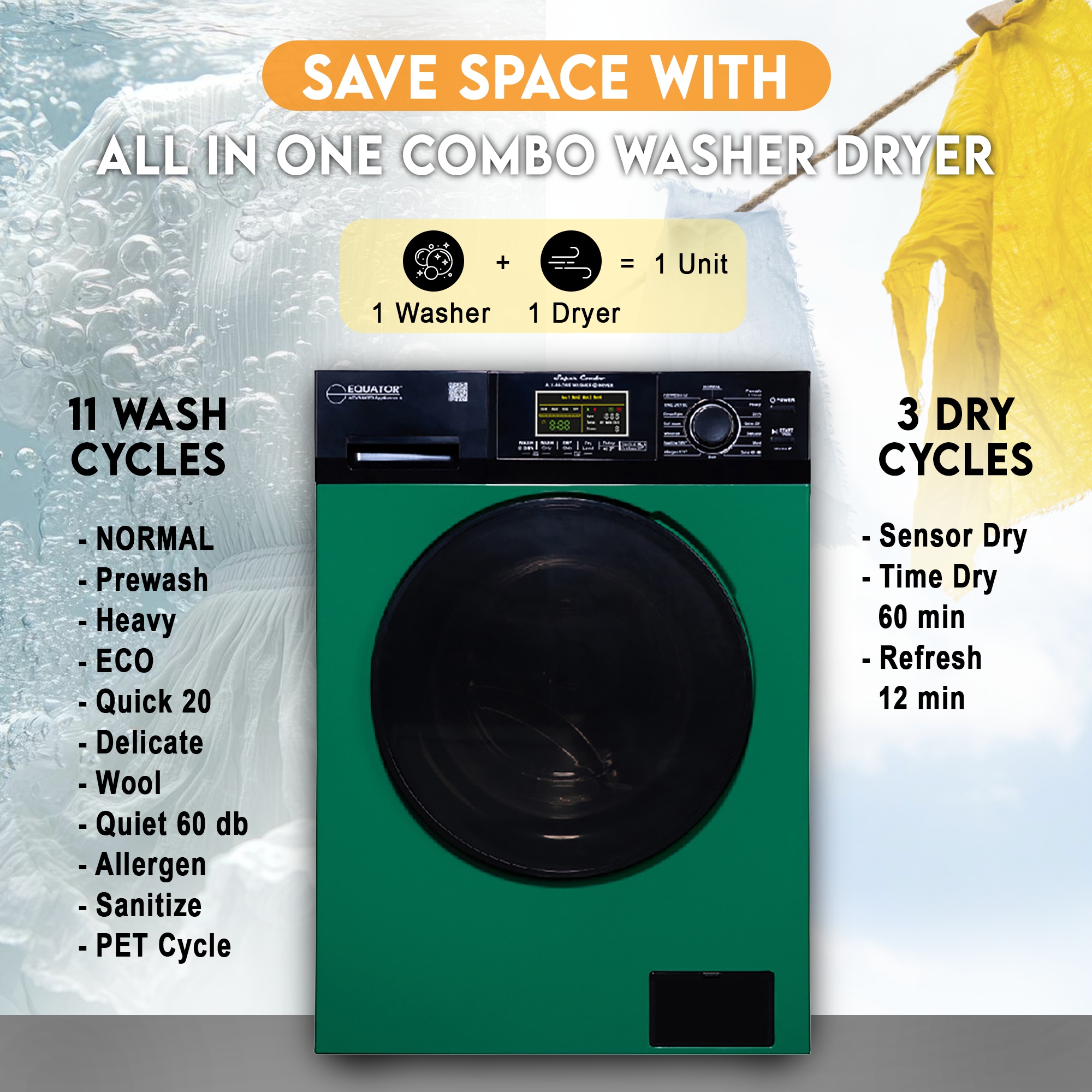 Equator Advanced Appliances EZ 5500 CV GREEN Combination-Washers-Dryers - View #16