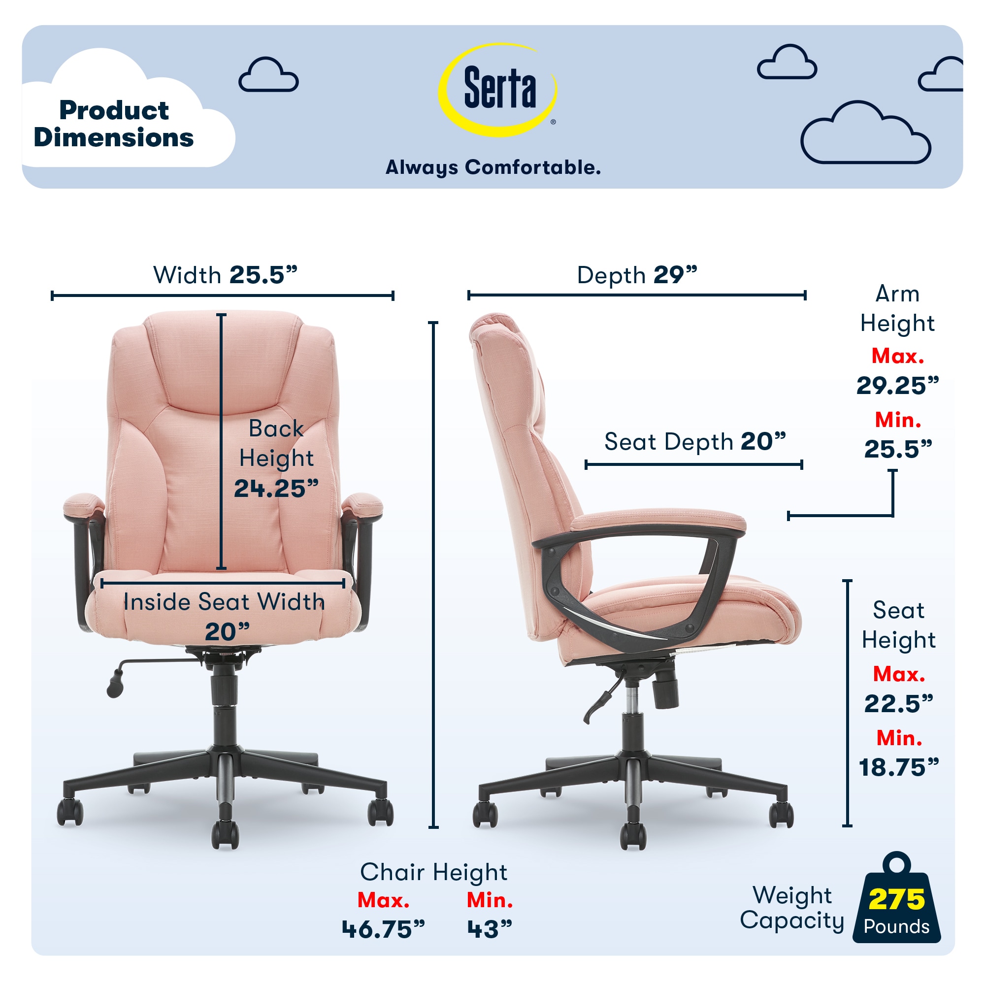 Serta 43672G Office-Chairs - View #3