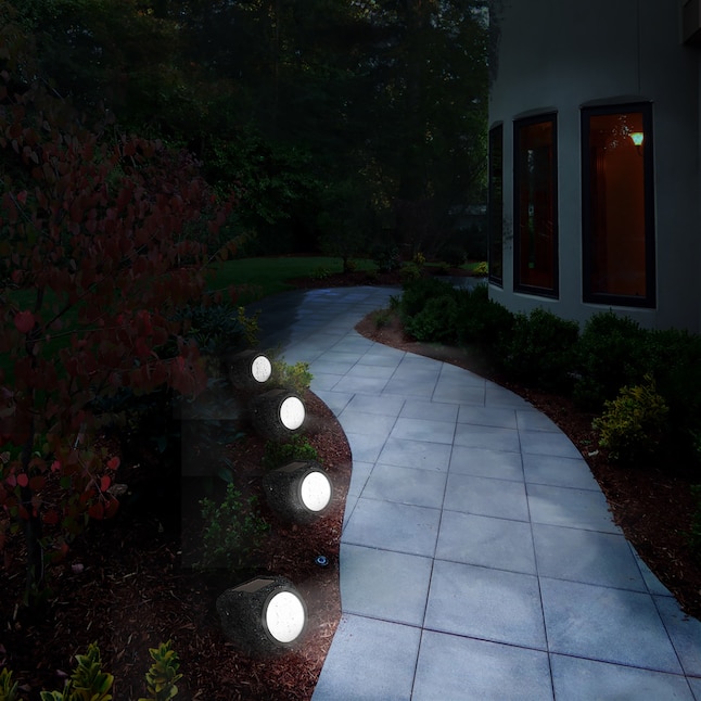 2 Outdoor Solar Rock Stone Landscape Garden Light 5 Color LEDs