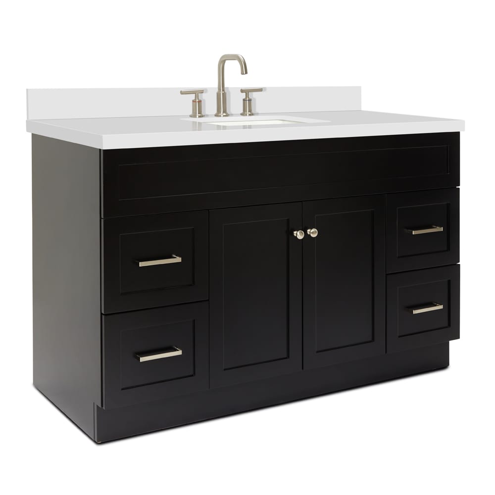 Hamlet 55" Black Vanity with White Quartz Top