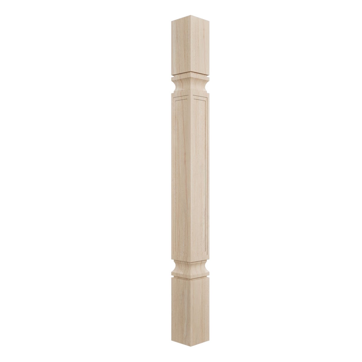 Ekena Millwork COL03X03X35KERW Kent Raised Panel Cabinet Column 3-Feet x 4-Inches Unfinished Rubberwood Wood Square Column