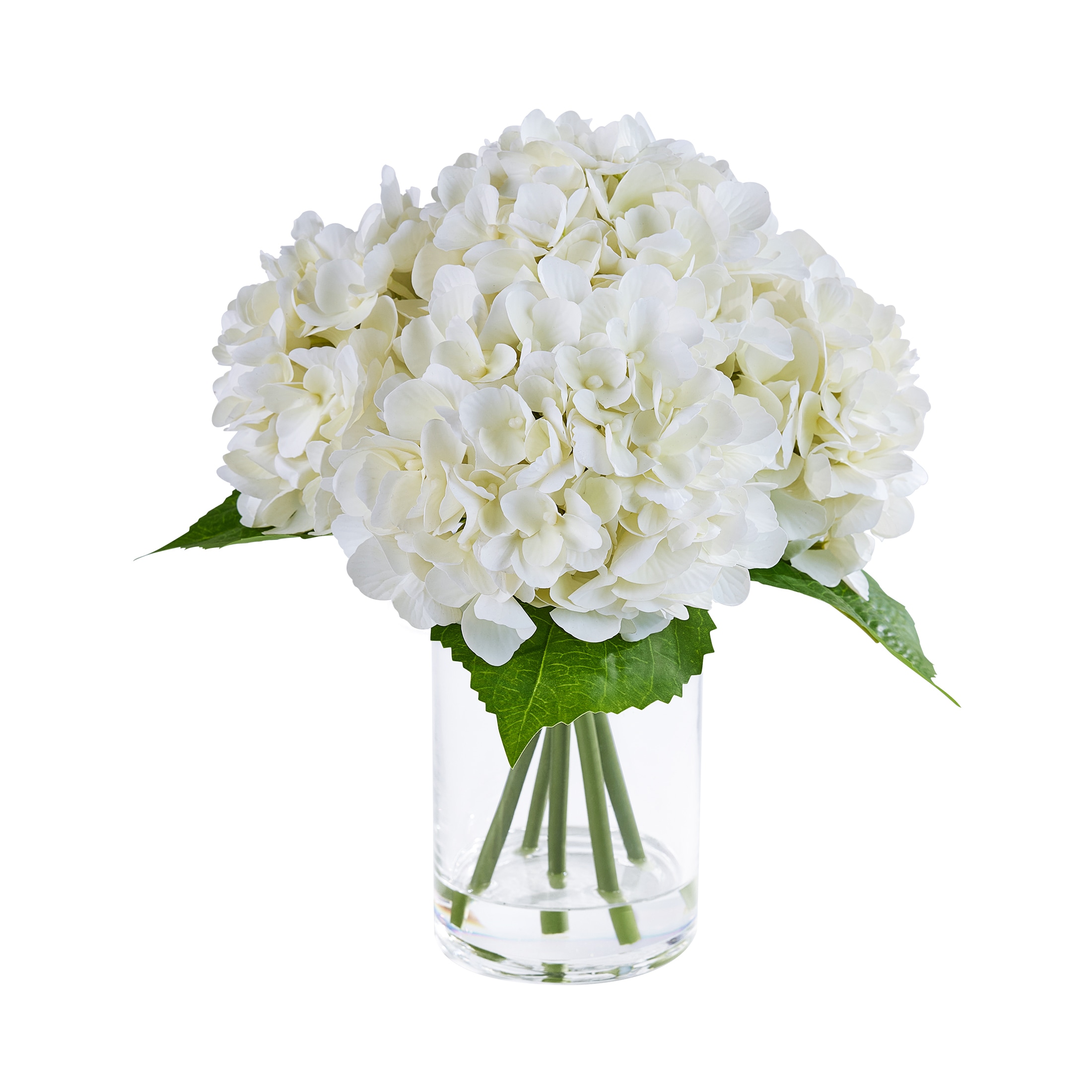 VeriNatural 12.9-in White Indoor Desktop Hydrangea Artificial Flower
