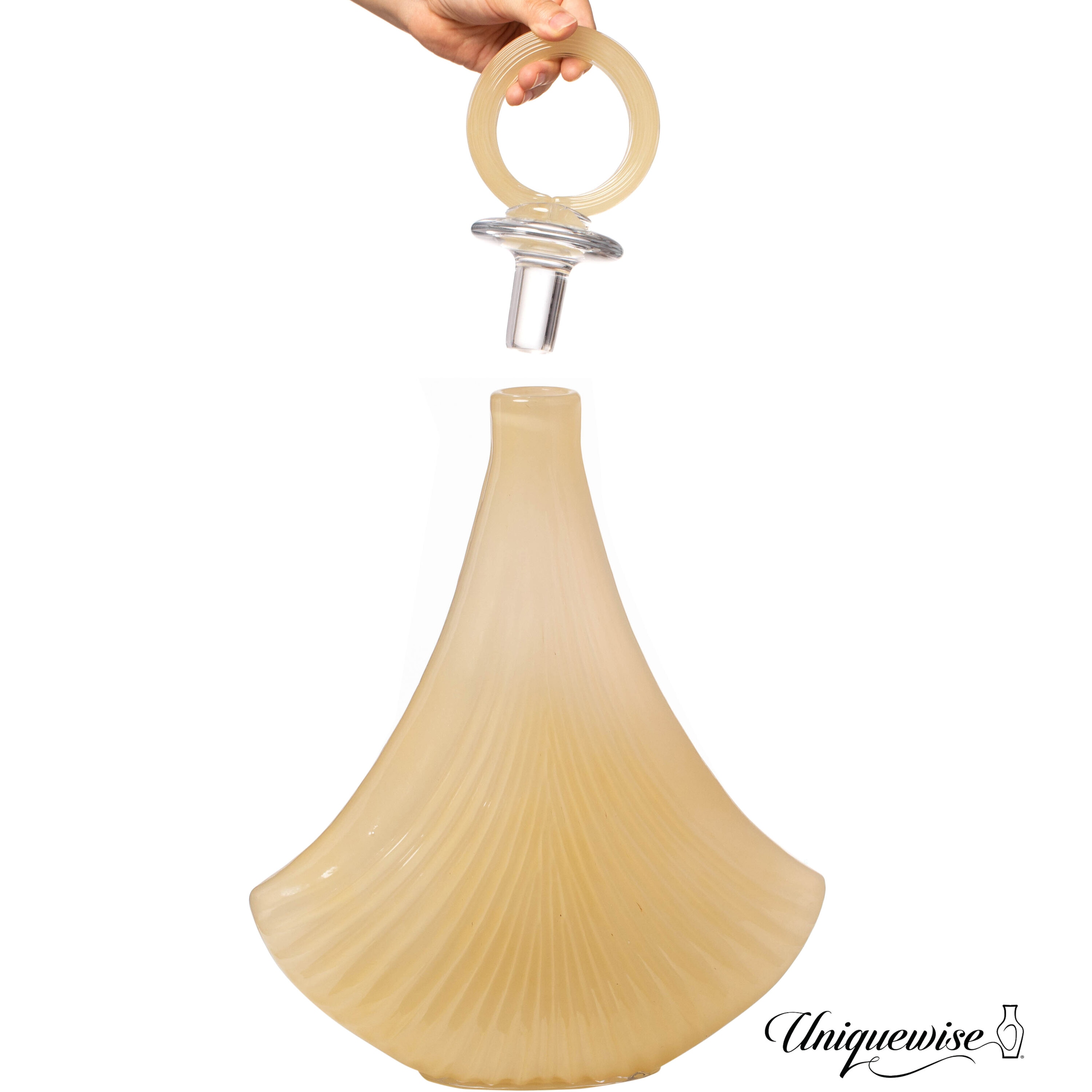 Uniquewise QI004734.L Orange Glass Modern Vase
