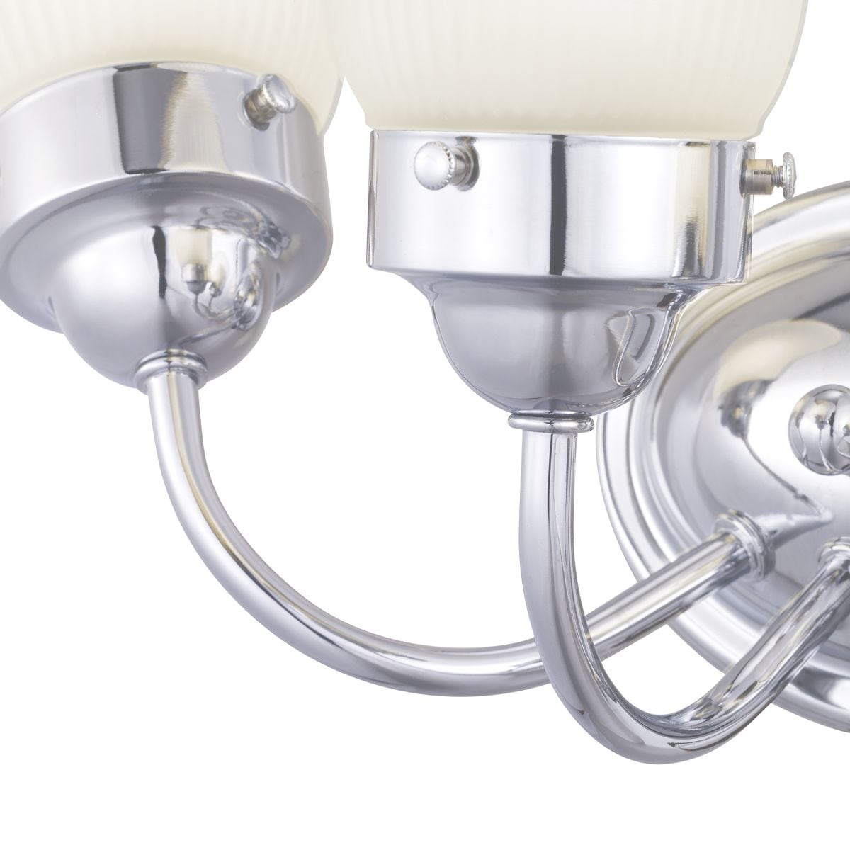 Polished Chrome Fluted Glass 3-Light Bath Vanity Fixture