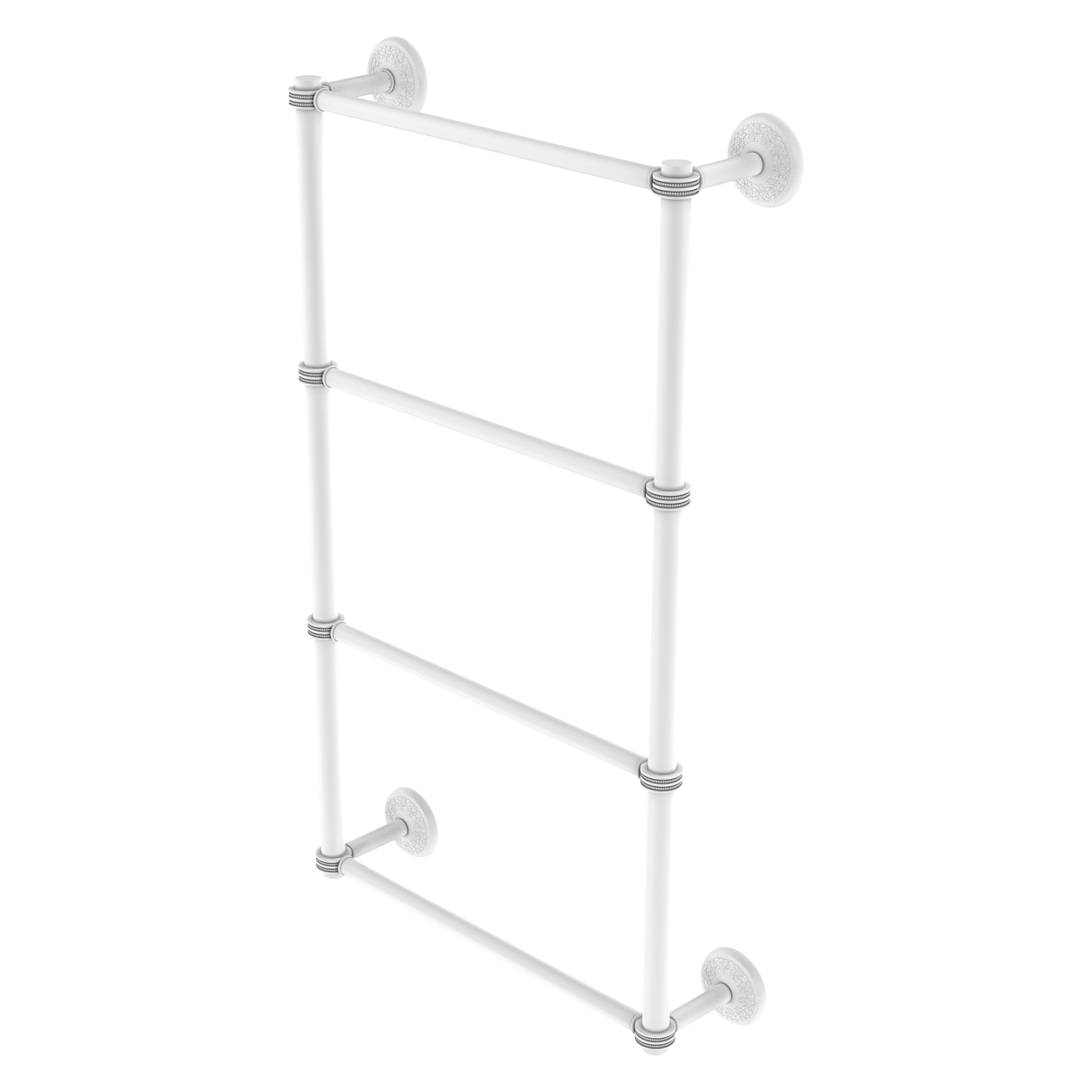 Allied Brass MC-28D-24-WHM Monte Carlo 24-in double Matte White Wall mount 4-tier Towel Bar