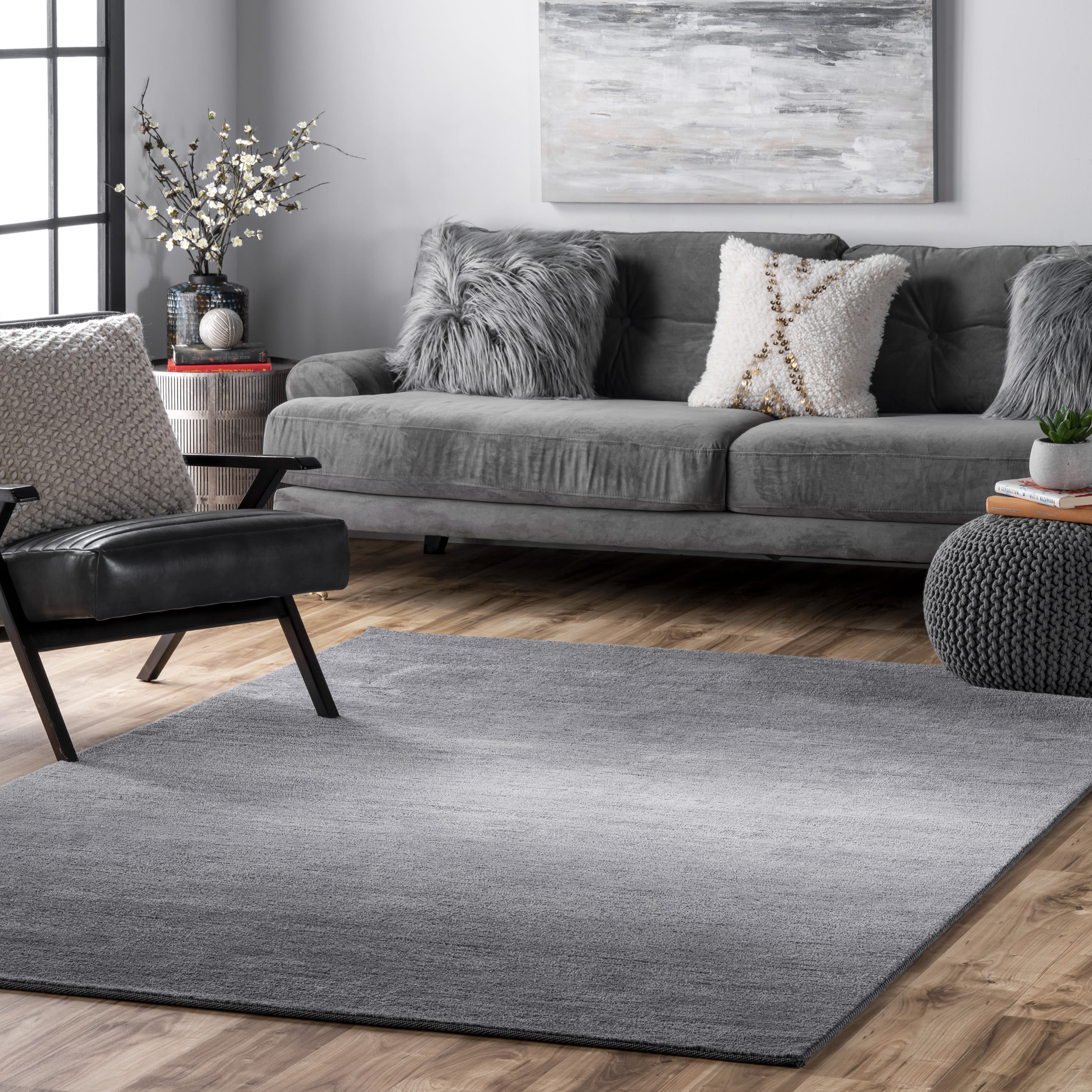 nuLOOM AWVE18A-960136 Bernetta 10 X 13 (ft) Gray Indoor Ombre Area Rug