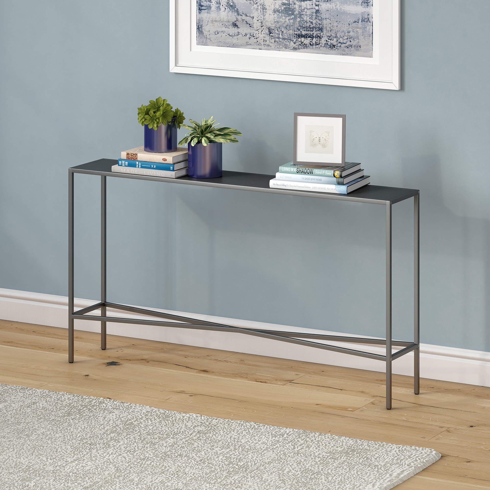 Hailey Home AT1589 Henley Industrial Gunmetal Gray Console table