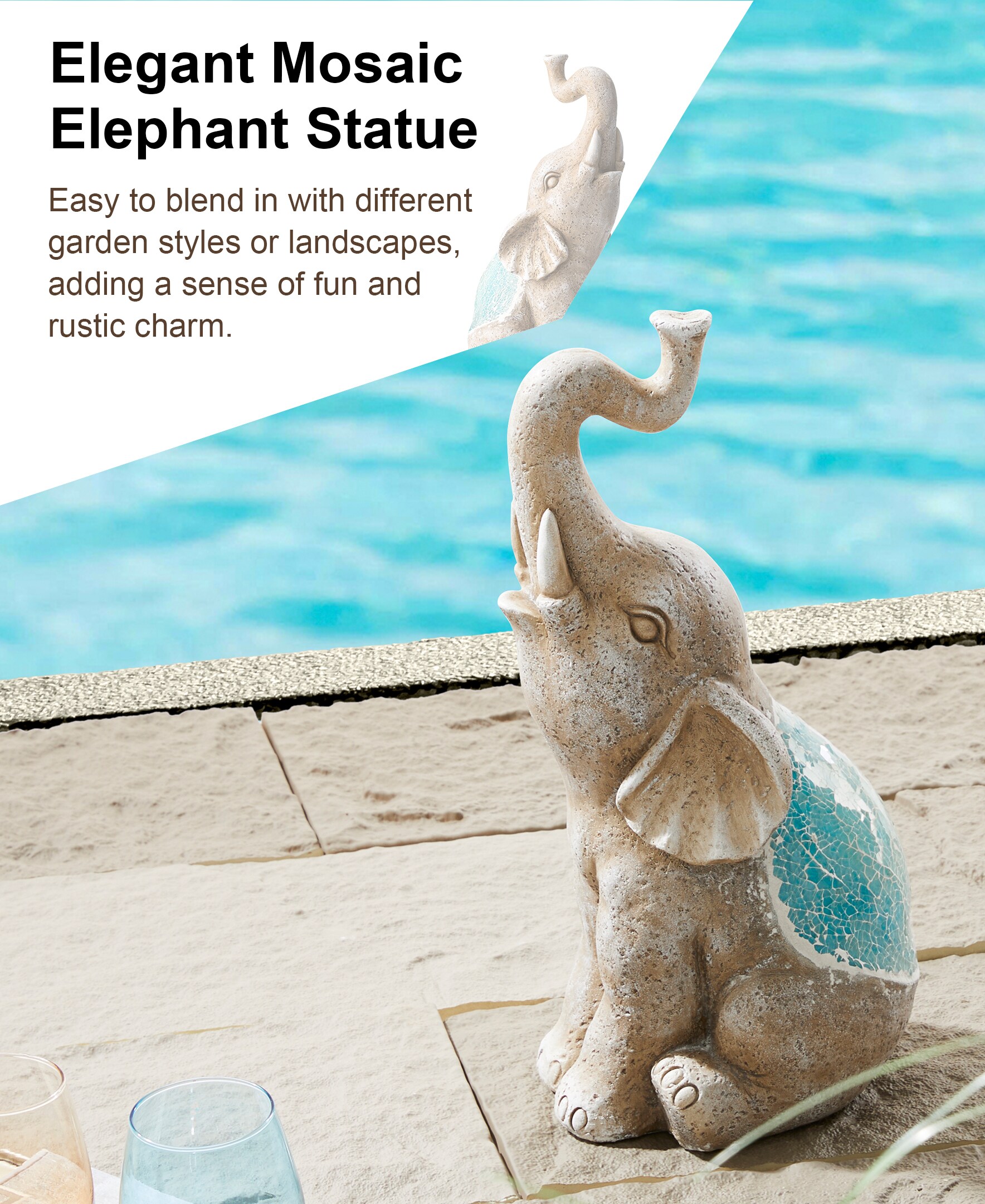 Glitzhome 2025400083 Garden-Statue - View #4