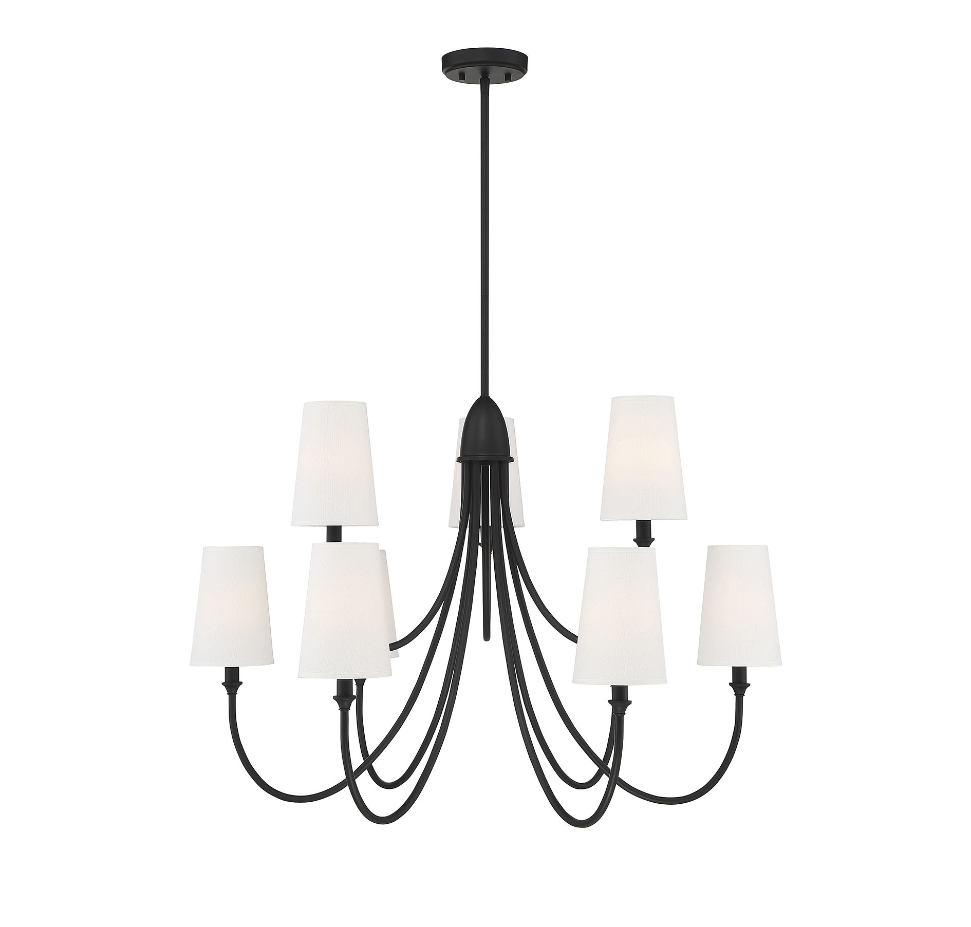 Savoy House Essentials 1-2541-9-89 Cameron 9 -Light Matte Black Modern/contemporary For Use in Bedrooms, Dining Rooms, Foyers, Kitchens, Living Rooms Chandelier