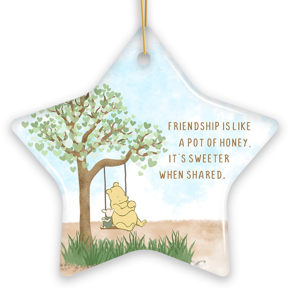 OrnamentallyYou 2078 Friendship is Like a Honey Pot Sweeter When Shared Ornament Heartwarming Cute Bear Gift Star