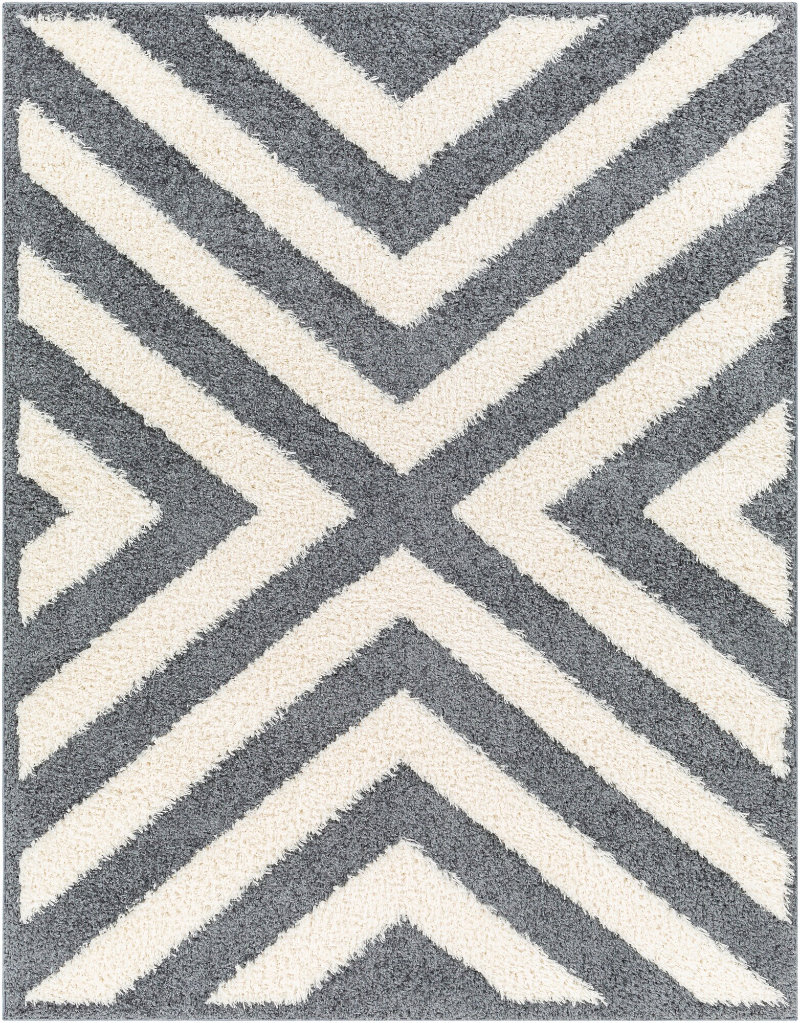 Livabliss RDO2309-679 Rodos 7 x 9 (ft) Polyester Gray Rectangular Indoor Geometric Area rug