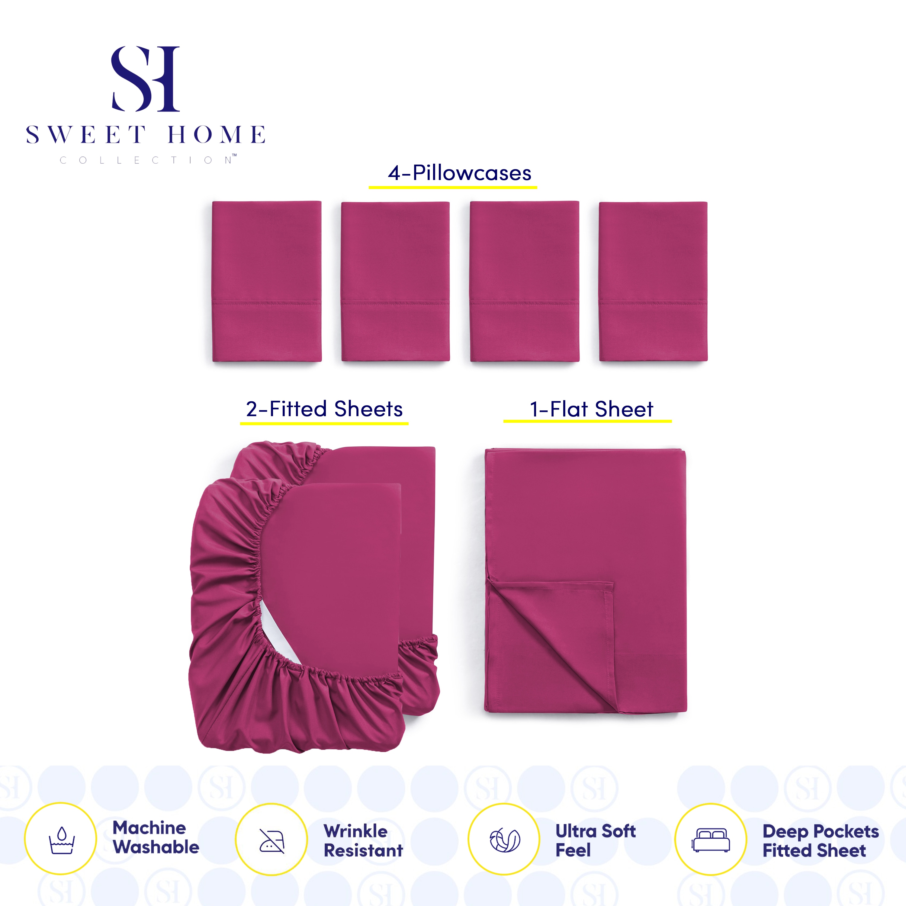 Sweet Home Collection LOW-7P-SH-SPK-FUS Sheet-Sets - View #3