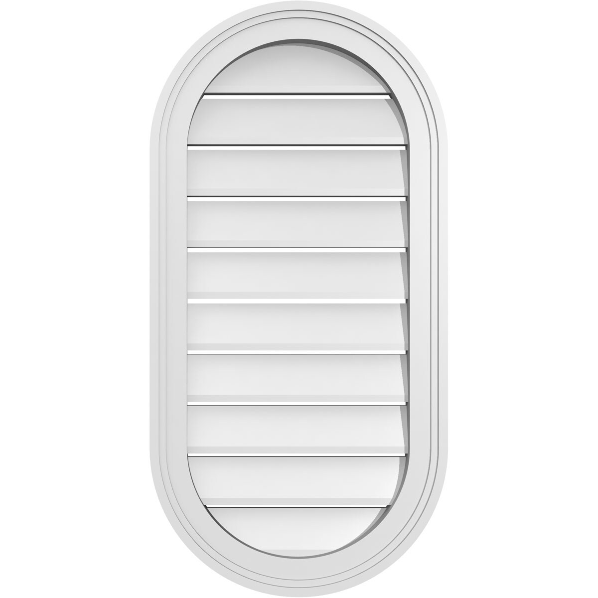 Ekena Millwork GVPVR16X3202SF 16-Inches x 32-Inches Off-white Oval PVC Gable Louver Vent