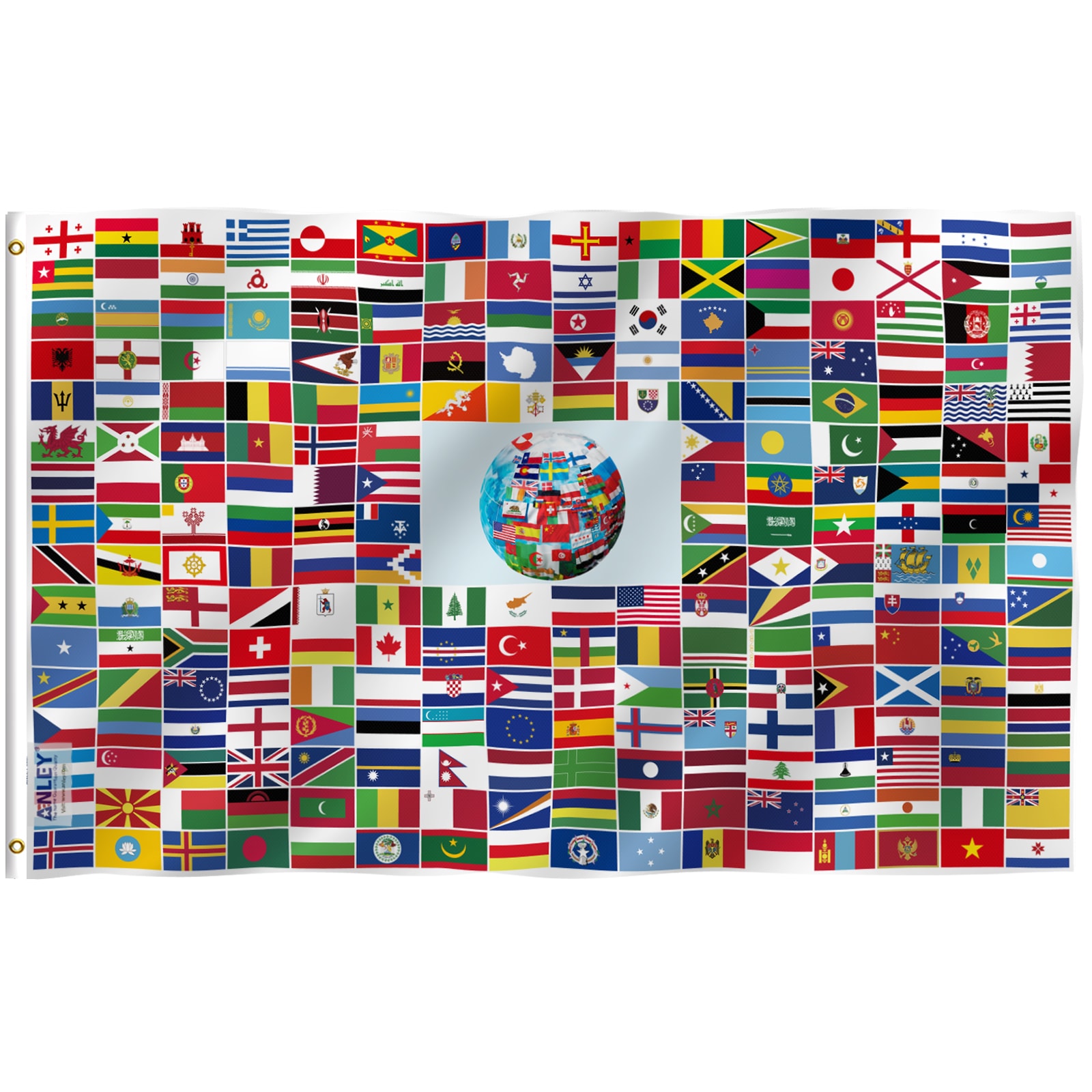 Anley 200 Countries String Flag 0.45-ft W x 0.67-ft H