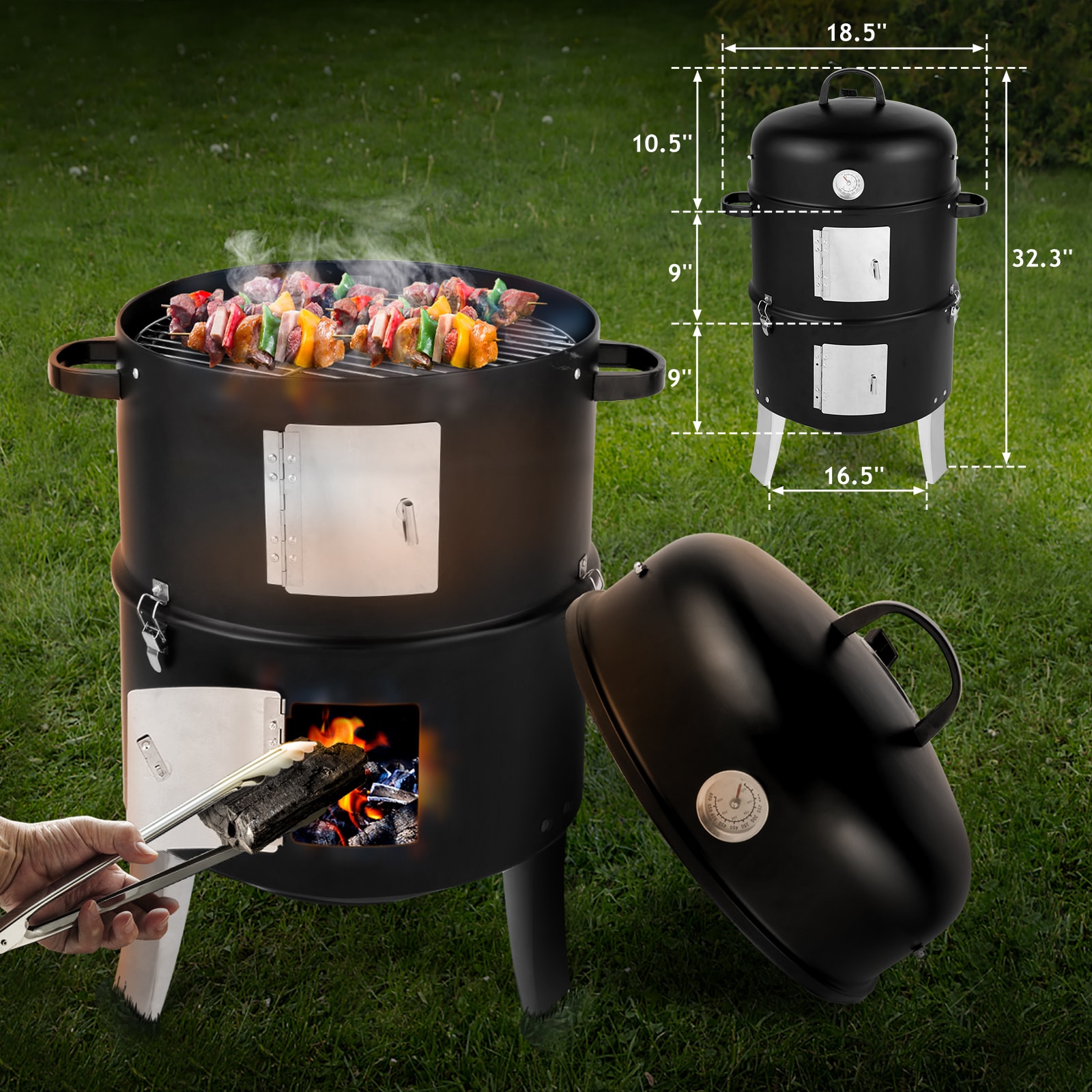 Charcoal Smoker Grills Outdoor Cooking at Lowes