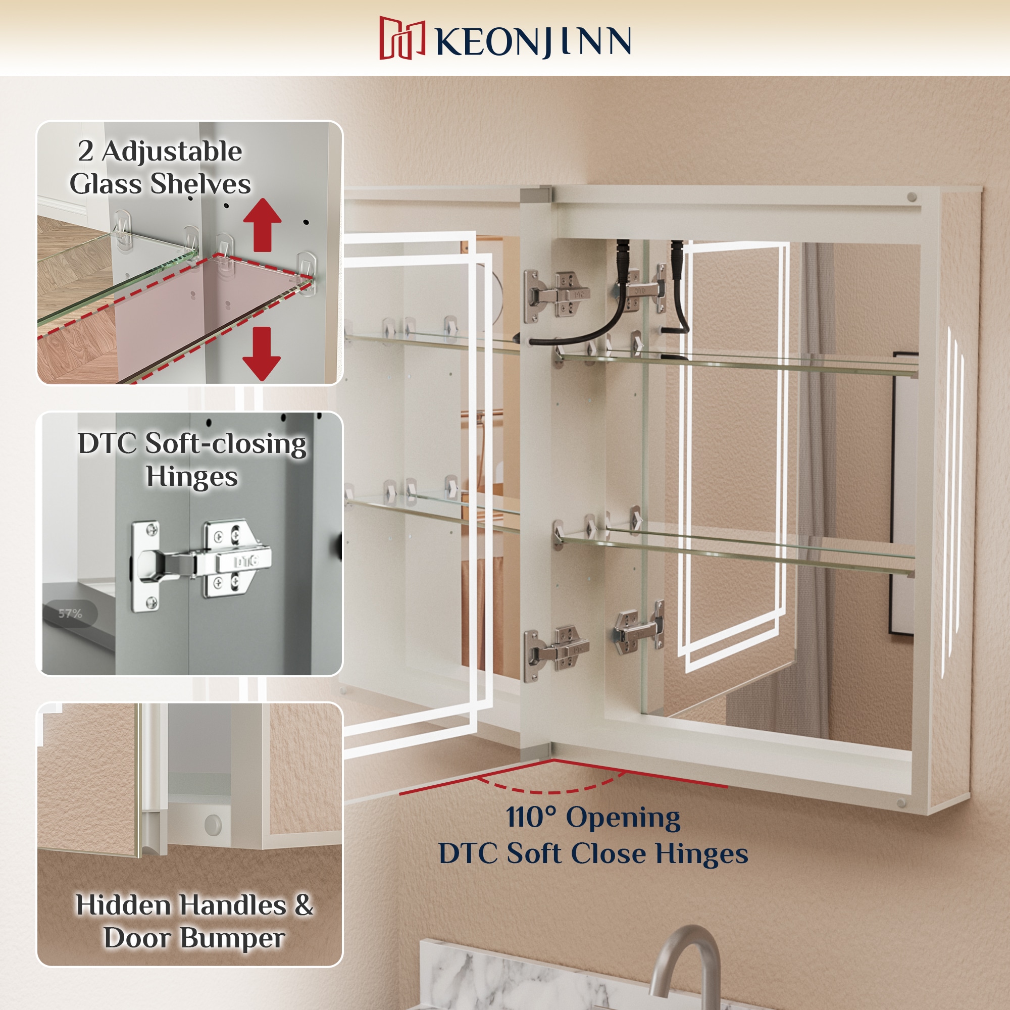 Keonjinn LW-JG-ZCG-5166SI Bathroom-Medicine-Cabinets - View #10