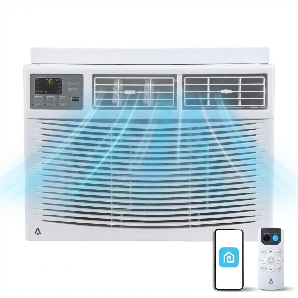 Garvee - 12000 BTU Window Air Conditioner Unit with Remote Control Cools Rooms Up to 550 Sq ft 3 ...