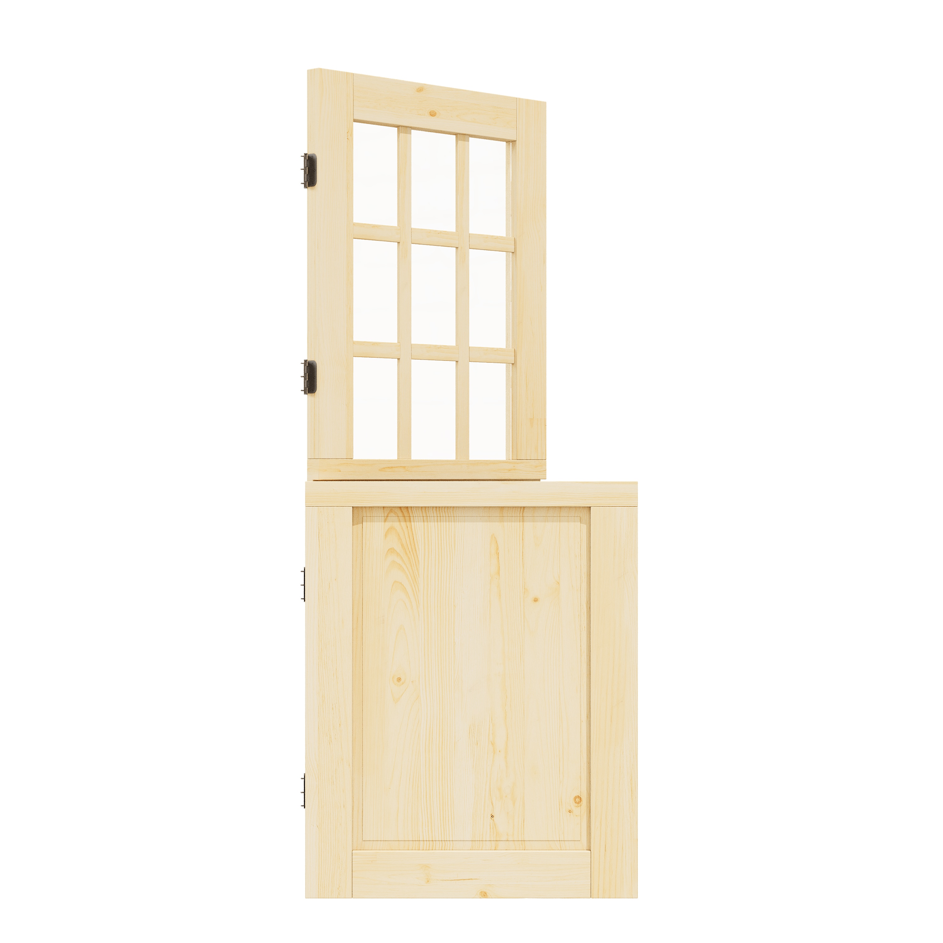 JUJUBON EX-DUDD9G-1XB-32 Front door 32-in x 80-in x Wood Half lite Universal reversible pine Unfinished Slab Dutch Front Door Solid core