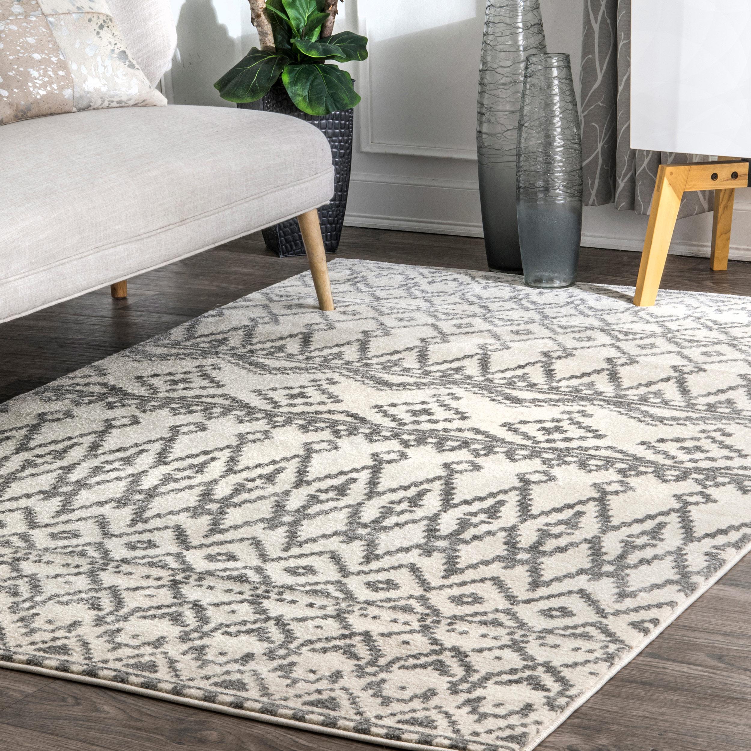 nuLOOM 8 x 10 Beige Indoor Geometric Area Rug in the Rugs department at ...