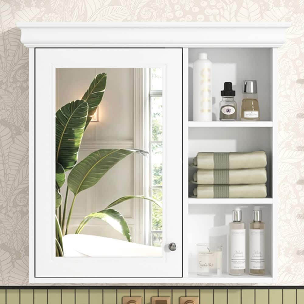 JUJABU Black 30 in Bathroom Medicine Cabinet with Mirror Storage Organizer for Bathroom