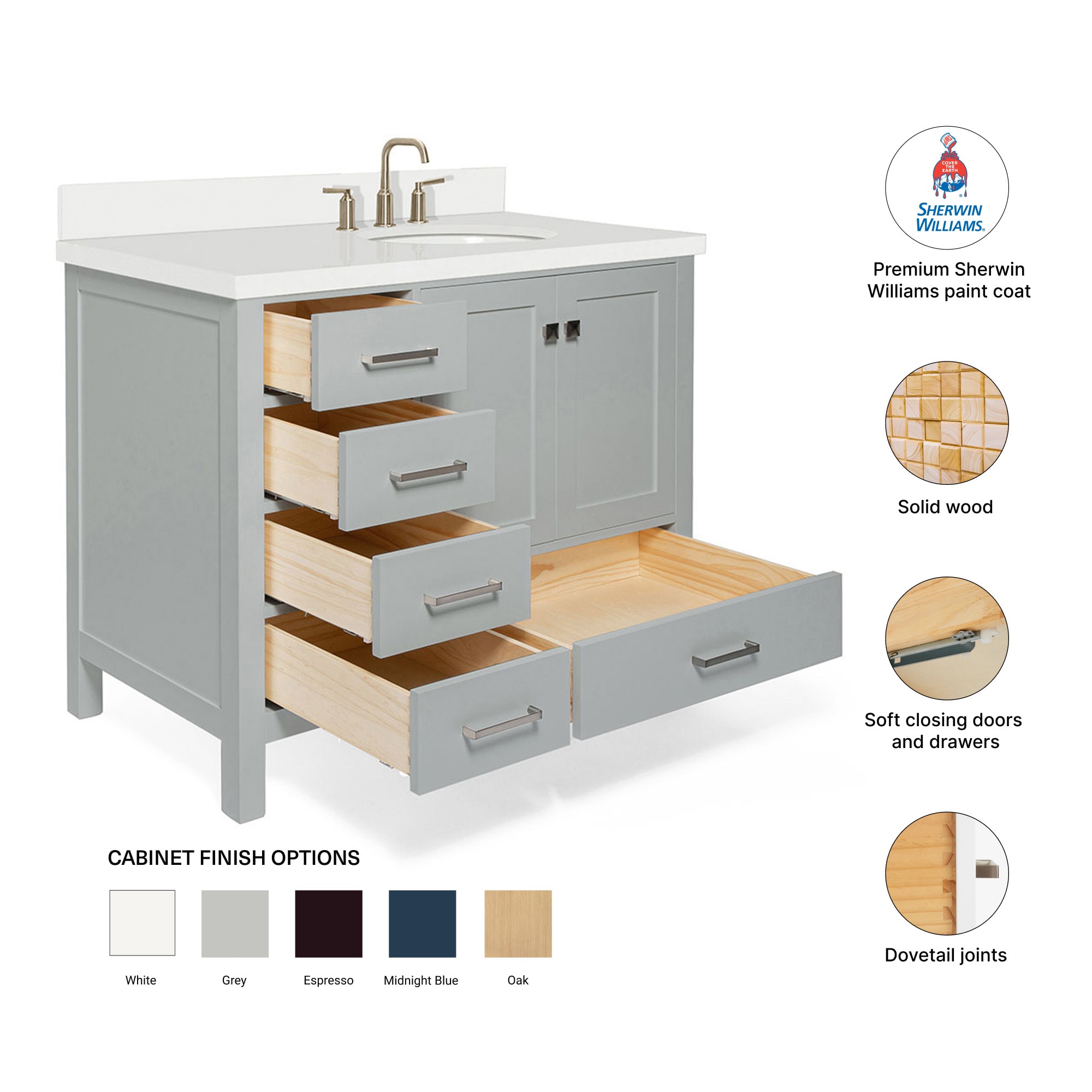 ARIEL A043SRWQOVOGRY Bath-Vanity-Combo - View #4