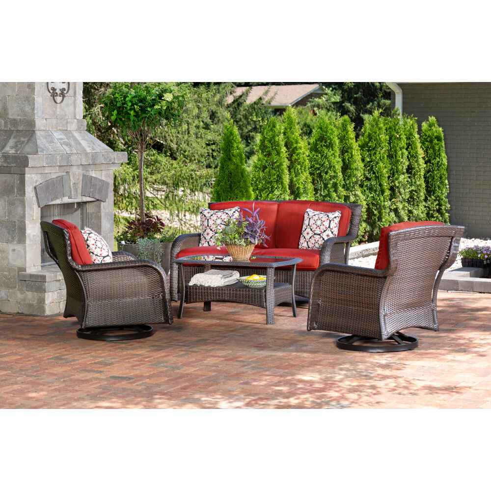 Hanover STRATH4PCSW-LS-RED Patio-Conversation-Sets - View #11