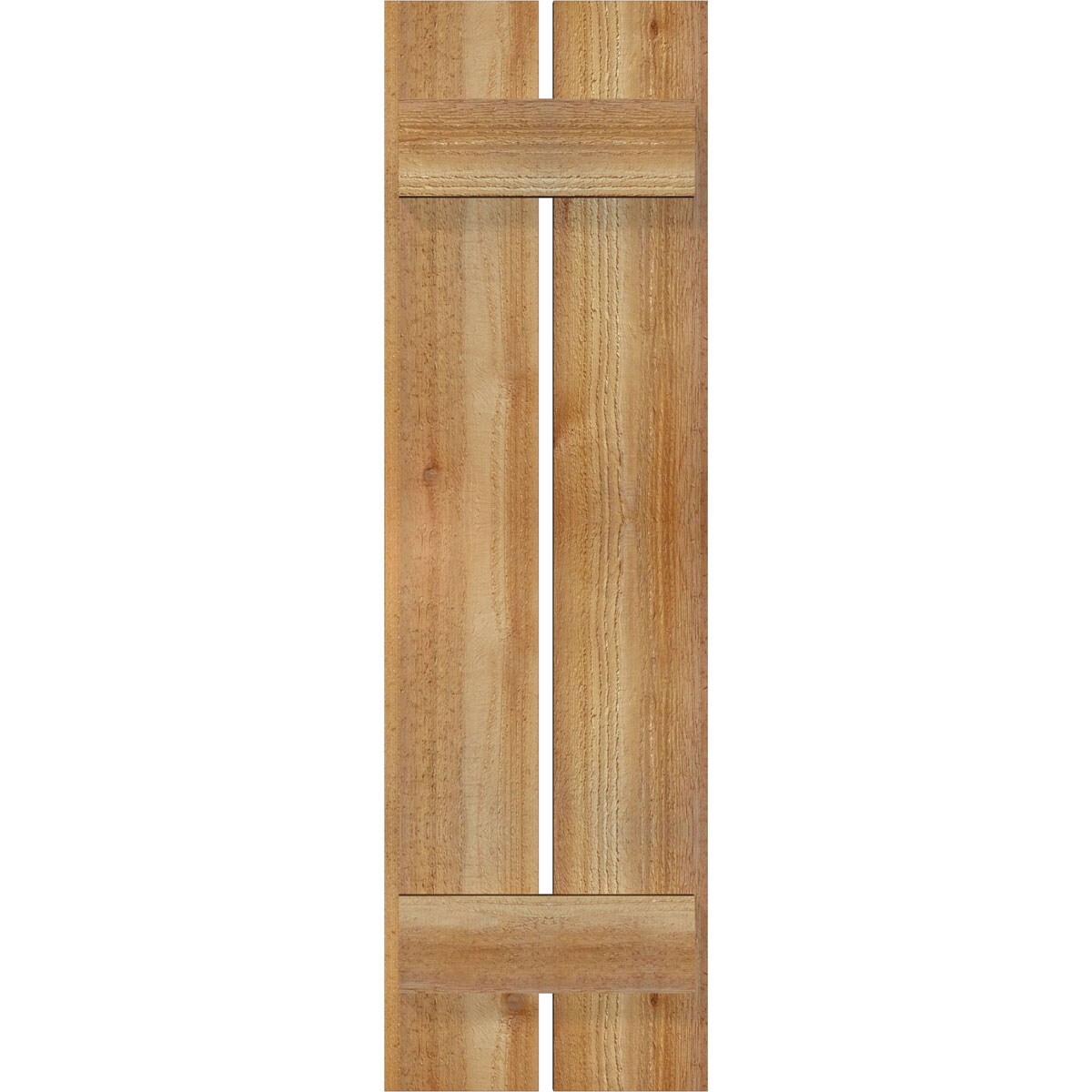Ekena Millwork RBS06S11X038RWR 11.25-in W x 38-in H Unfinished Paintable/Stainable Board and batten Spaced Wood Exterior Shutters ( 2 -Pack )