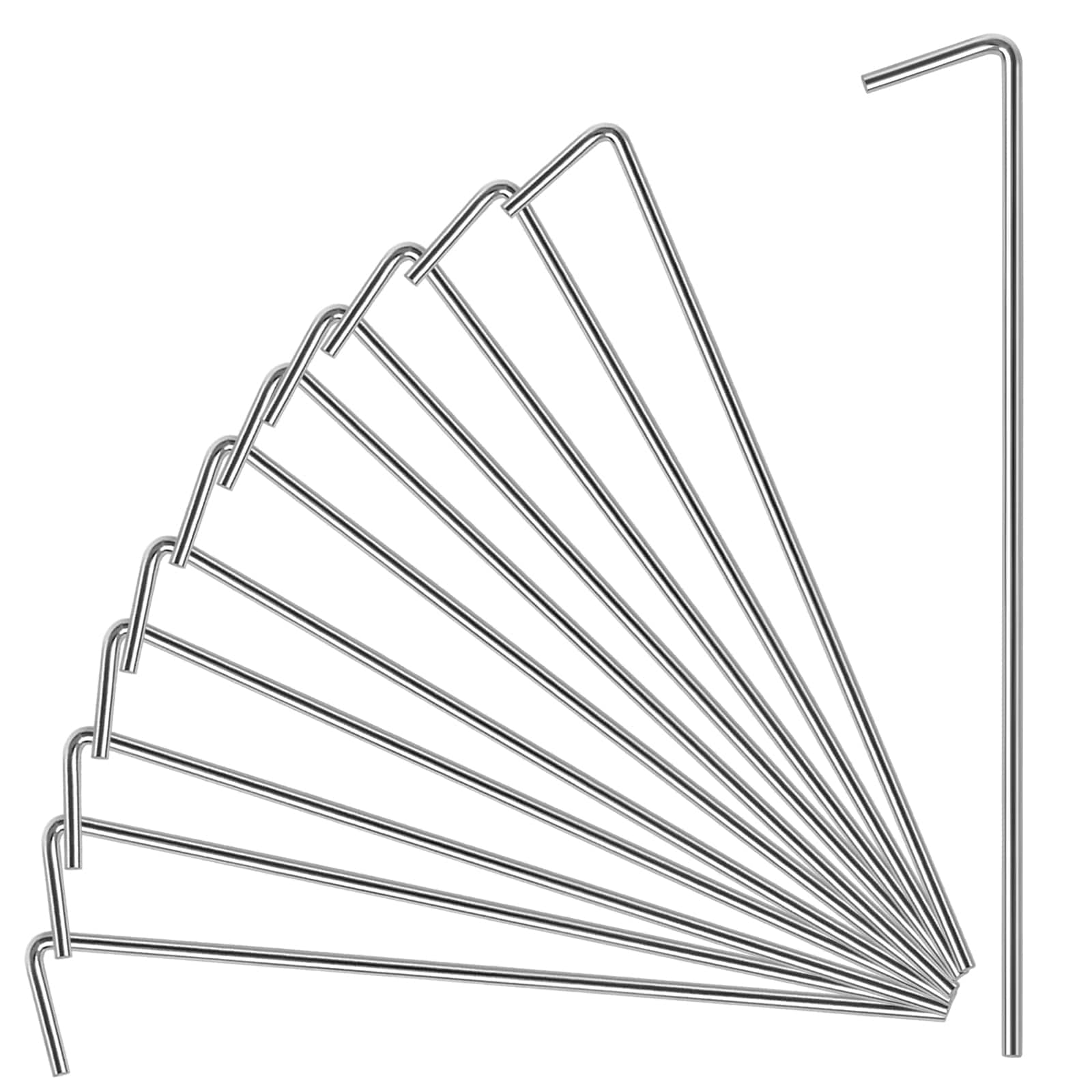 Justincity - 17 pack heavy duty metal tent stakes 4mm thick for outdoor decorations gardening ca...