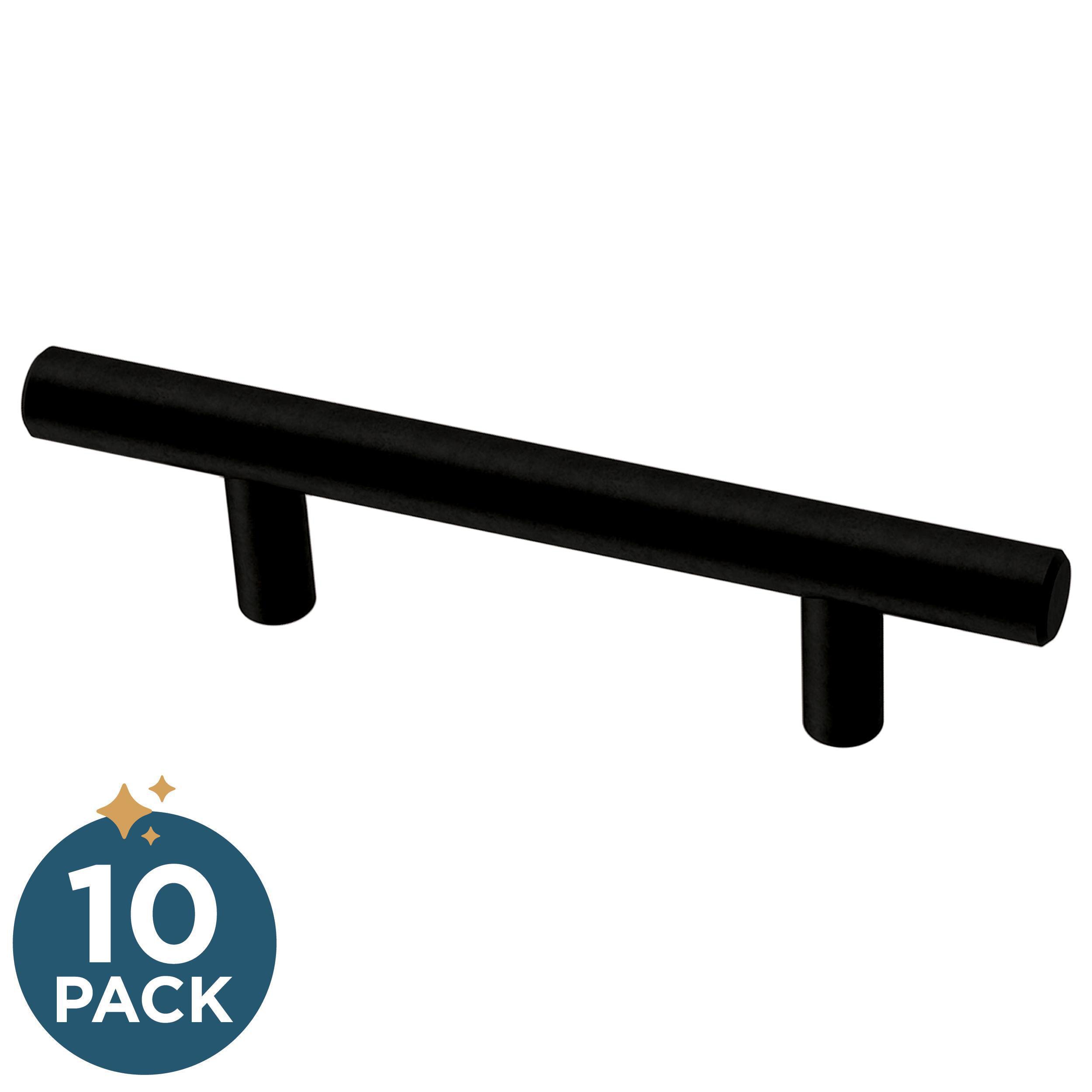 Franklin Brass P46640K-FB-B Simple Bar 3-in , 76mm Center to Center Matte Black Cylindrical Bar 10 -Pack