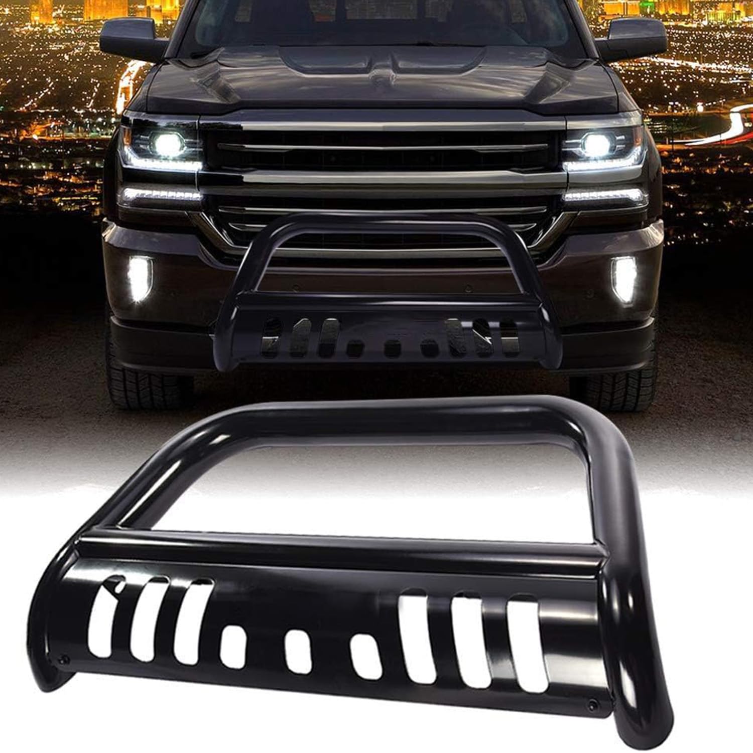 Phyfalip  Bull Bar Replacement for 2007-2018 Chevy Silverado Tahoe Suburban Avalanche GMC Sierra Yukon XL1500 2007-2014 Cadillac Escalade 3 Inch