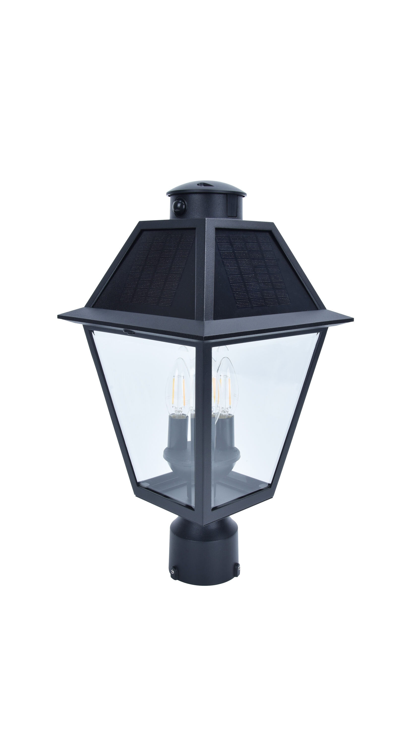 Harbor Breeze Solar Lamp 17.32-in Black Solar LED Pier-mounted Light in the Post Lights department at Lowes.com