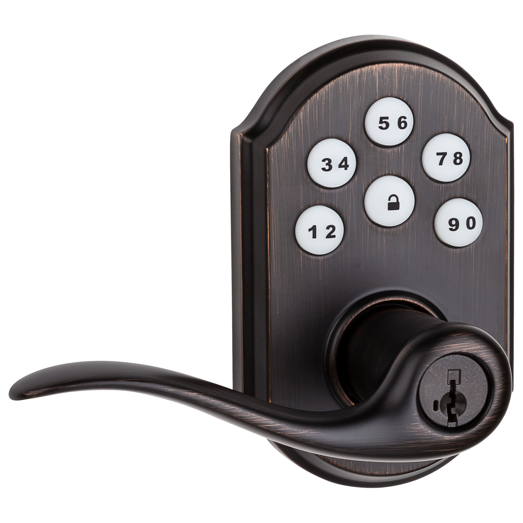 Kwikset SmartCode Venetian Bronze Electronic Handle with Lighted Keypad ...