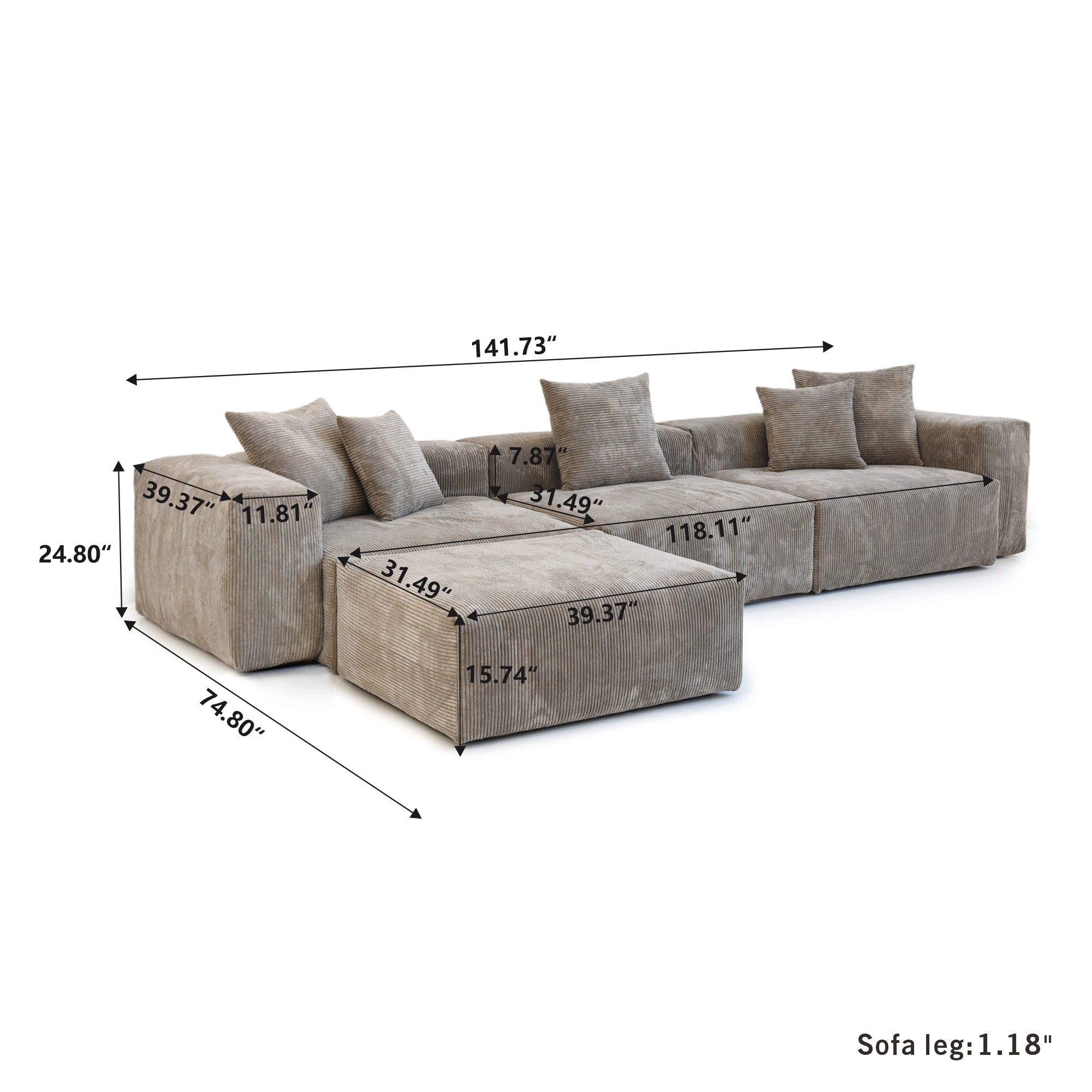 BuotiqHom DH-S3+1-126BR Sofas-Loveseats - View #2
